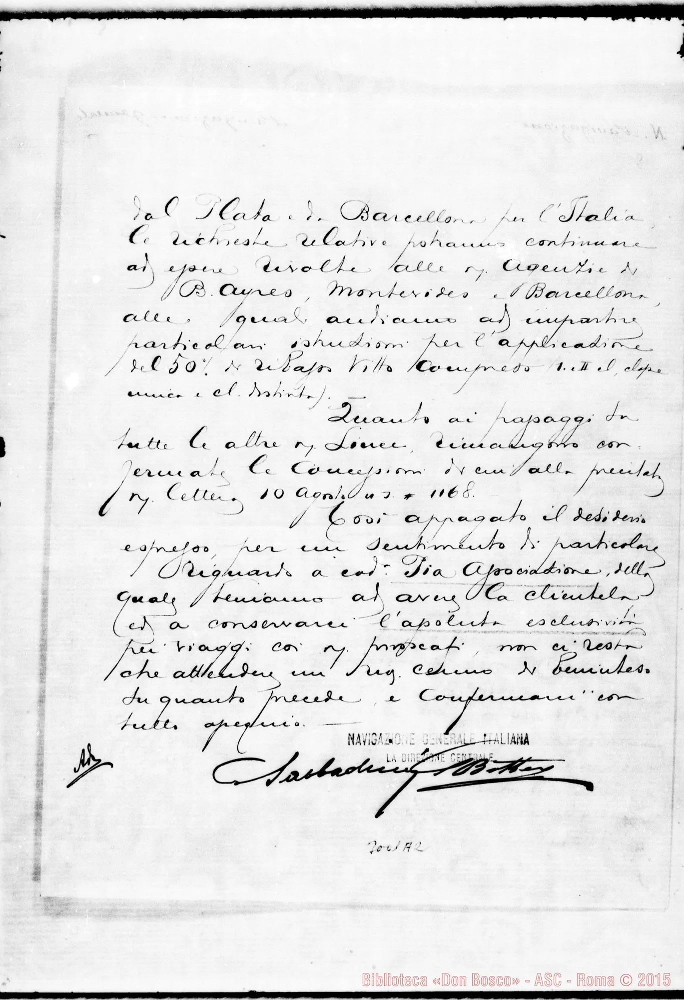 Fotogramma A 2 — Navigazione Generale Italiana - Pia Società delle Missioni Salesiane