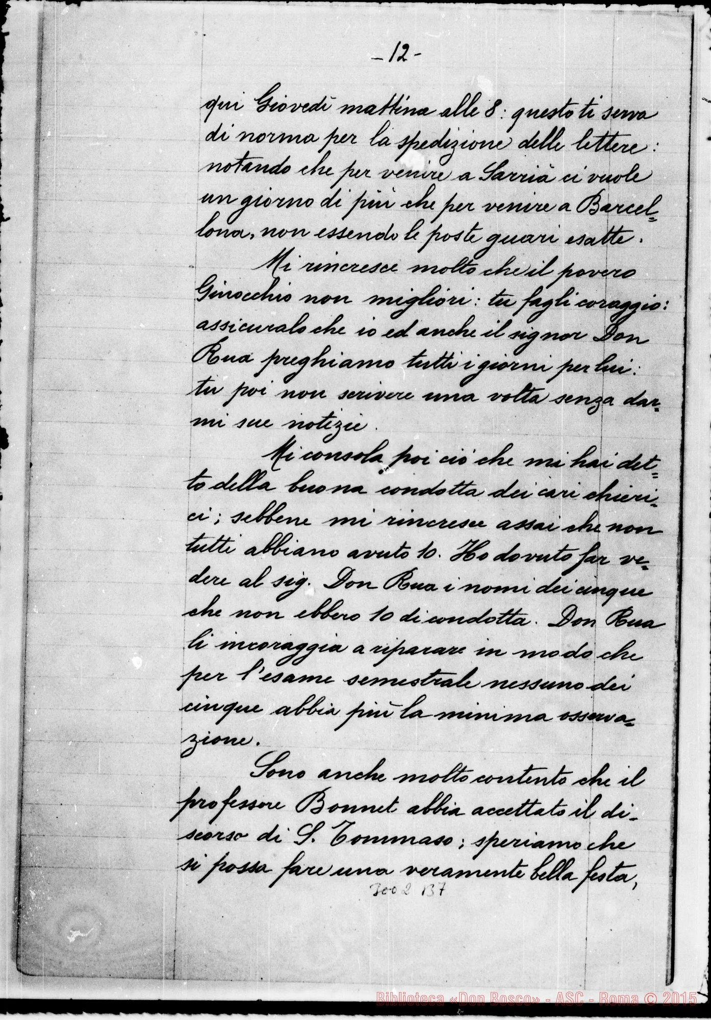 Fotogramma B 7 — Viaggi di D. Rua in Francia, Spagna E Portogallo. Lettere di D. Barberis in copia ms.