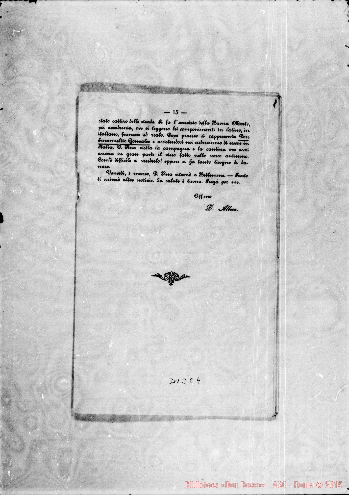 Fotogramma E 4 — D. Albera - D. Belmonte: Parecchie lettere stampate