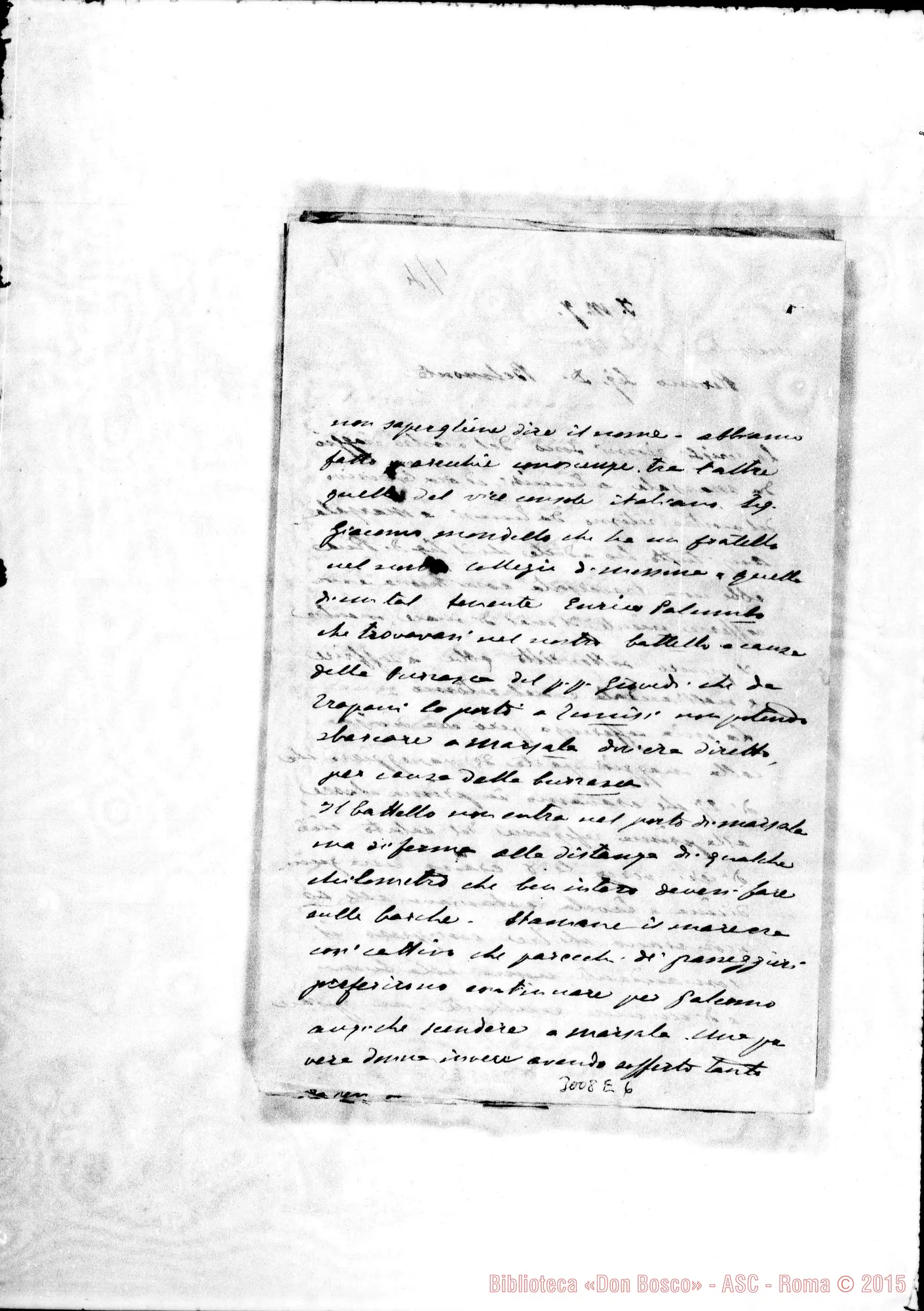 Fotogramma E 6 — Rinetti - D. Belmonte. Marsala, 1-04-1900