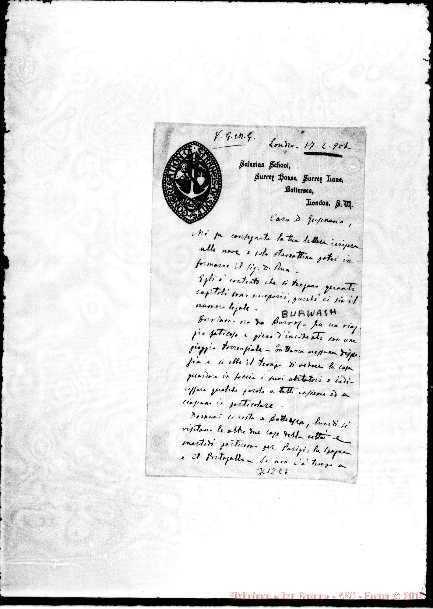 Fotogramma E 7 — D. Bertello - D. Gusmano. Londra, 17-02-1906