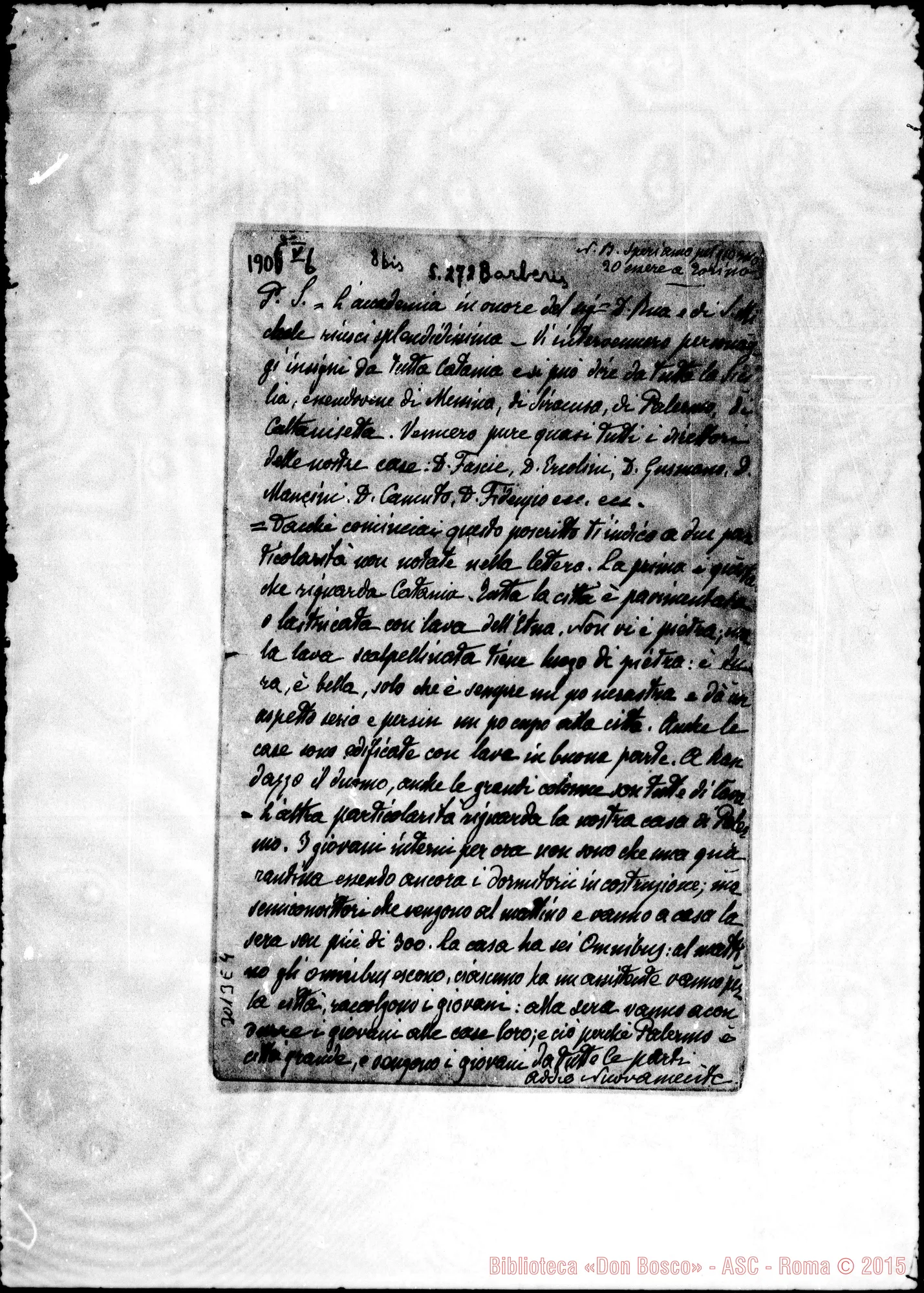 Fotogramma E 4 — D. Barberis - D. Marchisio. Palermo, 6-05-1906