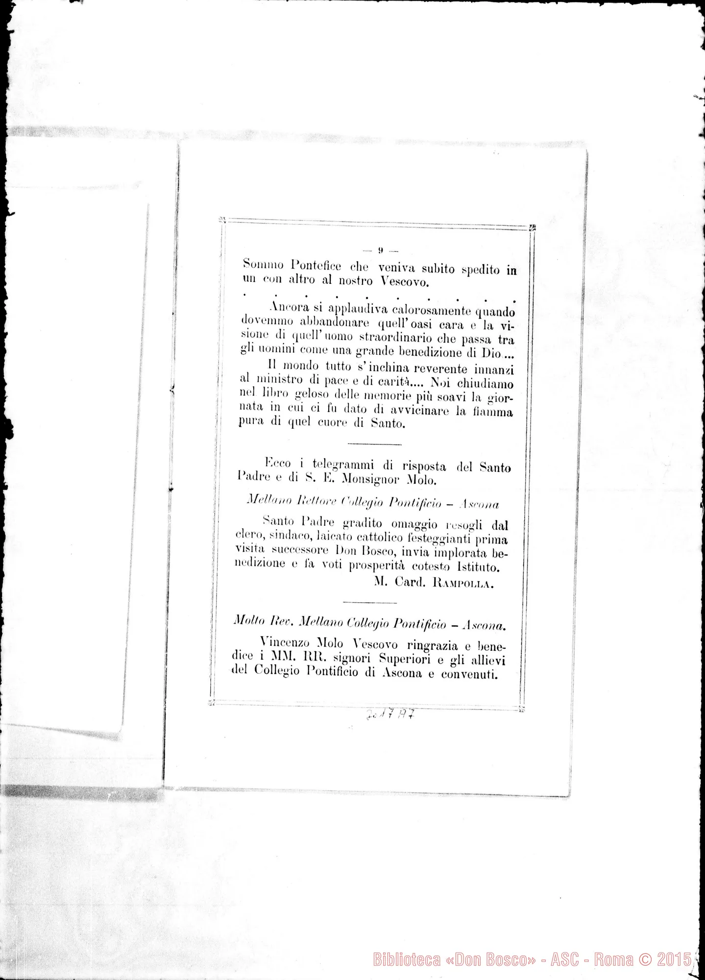 Fotogramma A 7 — D. Rua al Collegio Pontificio di Ascona