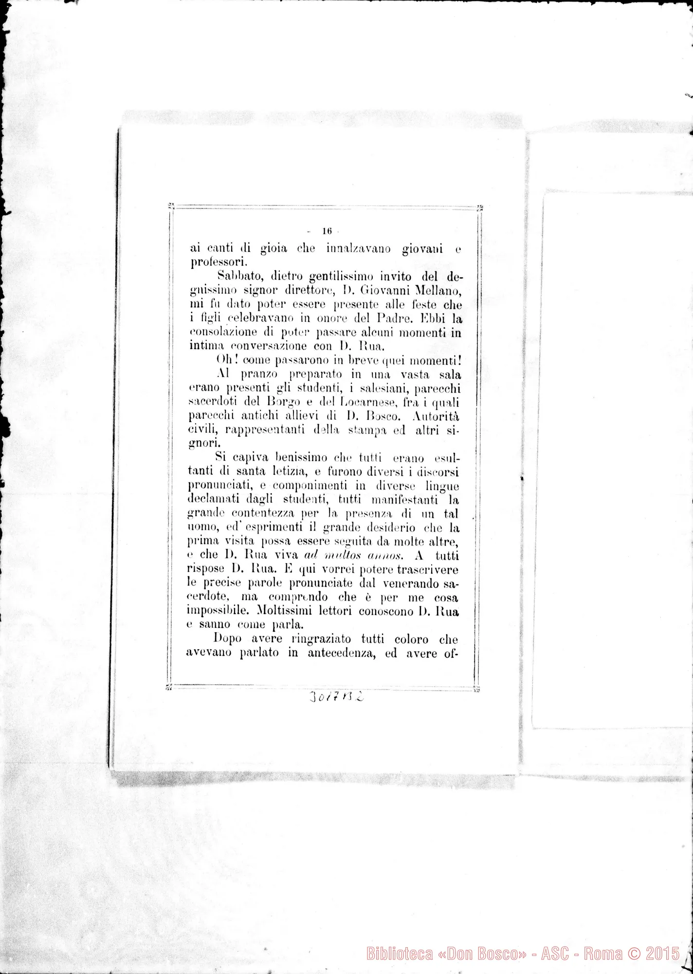 Fotogramma B 2 — D. Rua al Collegio Pontificio di Ascona