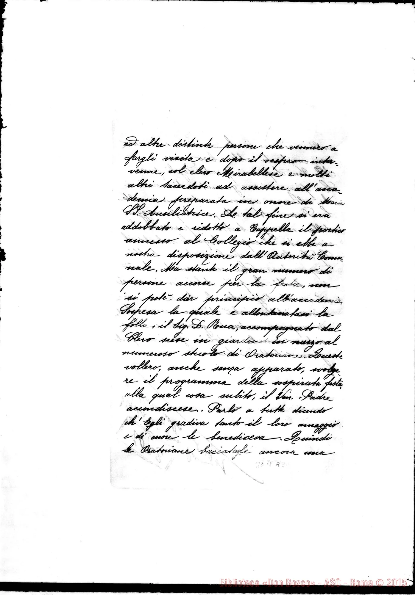 Fotogramma A 2 — Mirabello: Relazione della visita del Ven. D. Rua all’Oratorio il 22-06-1901