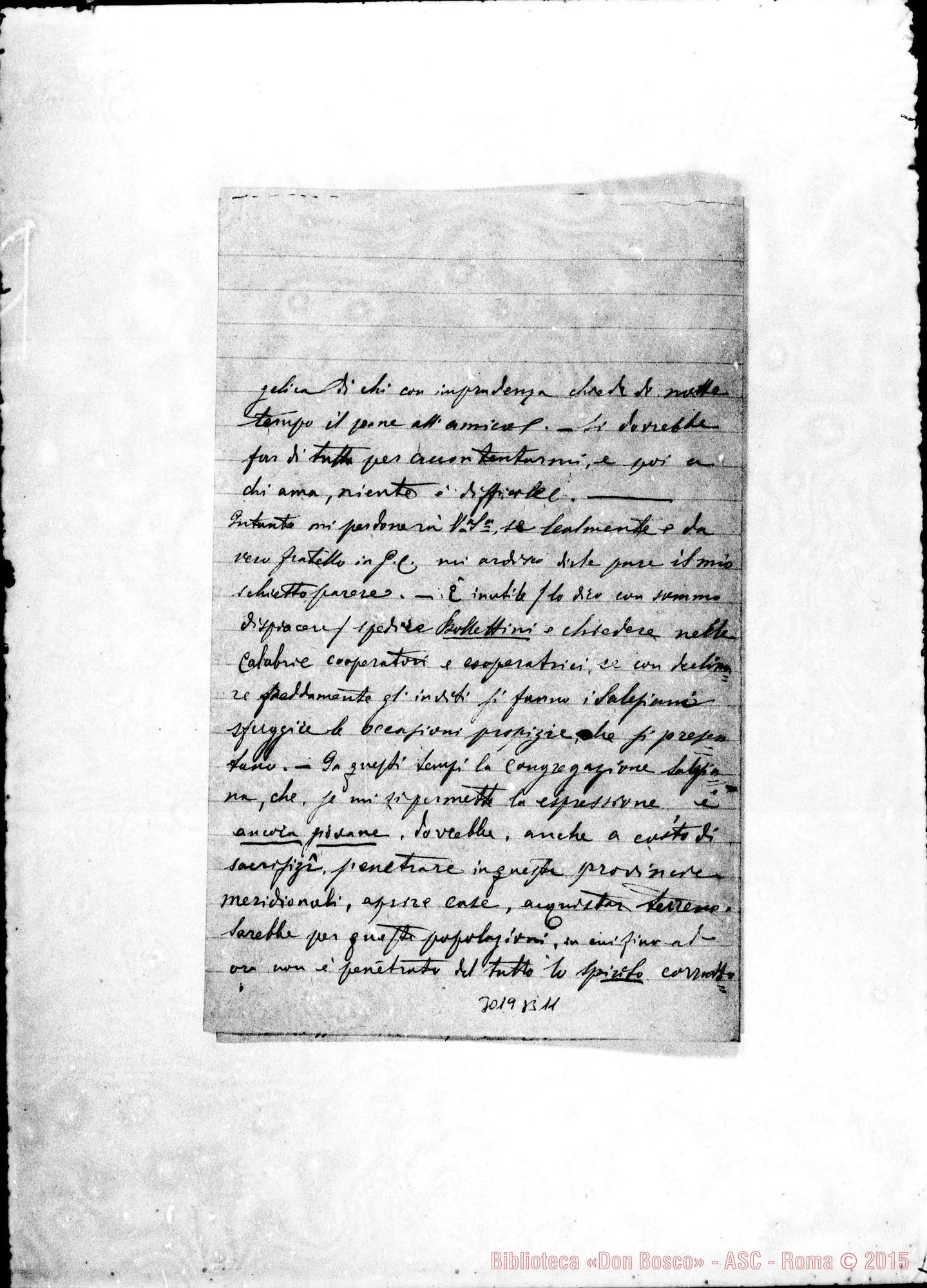 Fotogramma B 11 — Greco Francesco Maria, Mons. - Rev.do Sig.. Acri, 21-04-1893