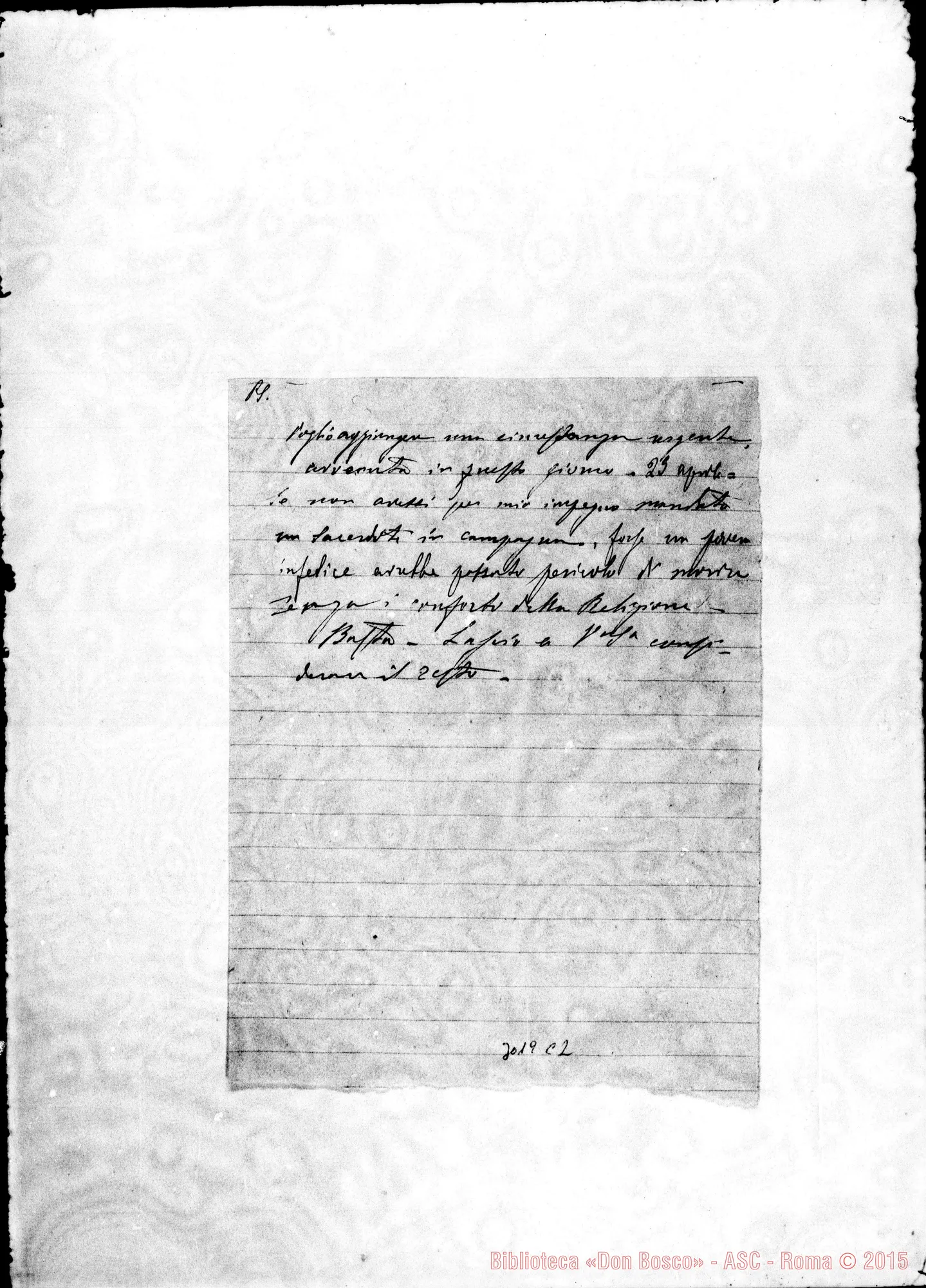 Fotogramma C 2 — Greco Francesco Maria, Mons. - Rev.do Sig.. Acri, 21-04-1893