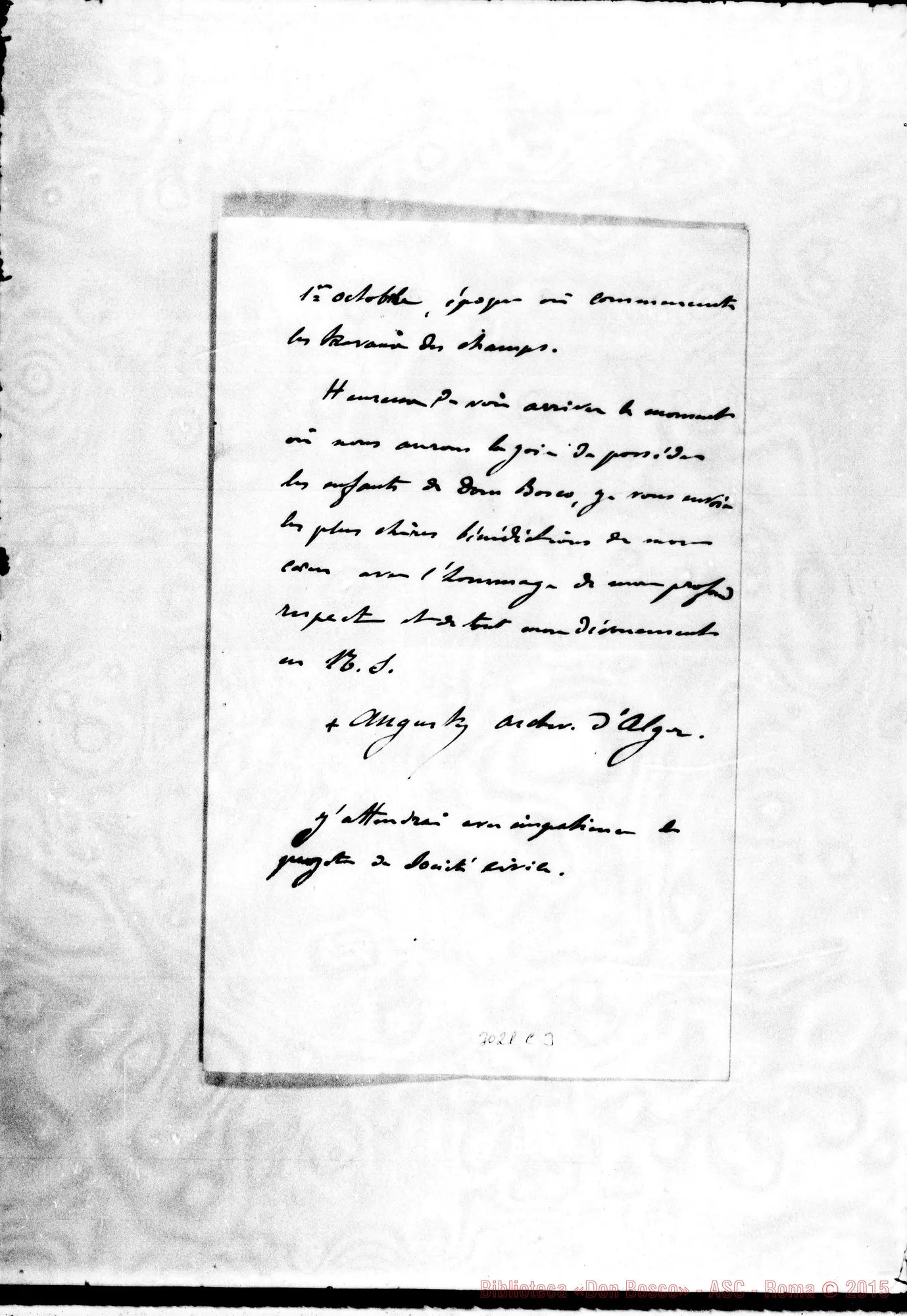 Fotogramma C 3 — Alger: Duserre Prospero Augusto, arciv. d’Alger. Lug.1893