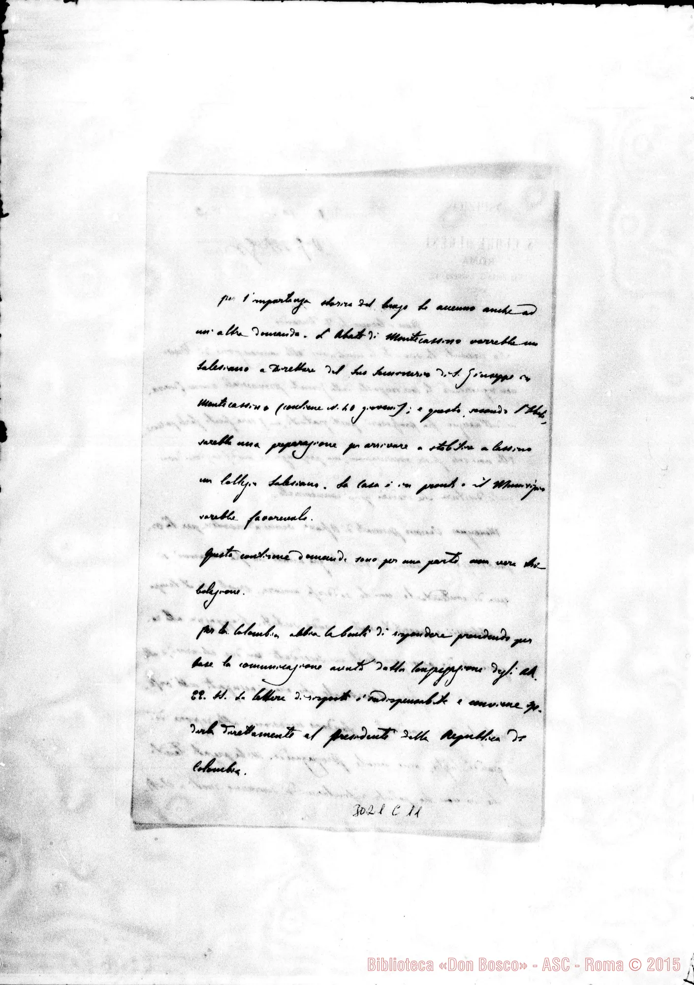 Fotogramma C 11 — D. Cagliero C. - D. Durando. Roma, 3-10-1893