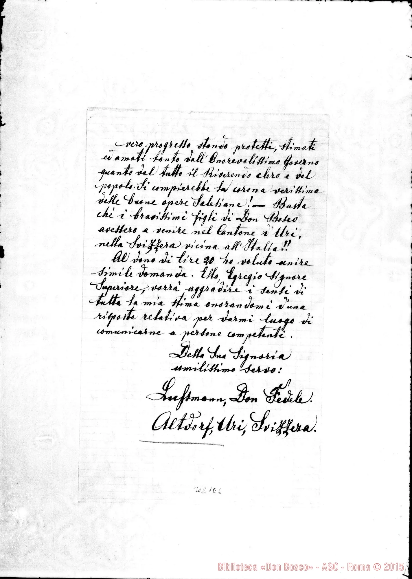 Fotogramma E 6 — Altdorf: Lussmann D. Fedele - Superiore. Altdorf, 13-03-1896
