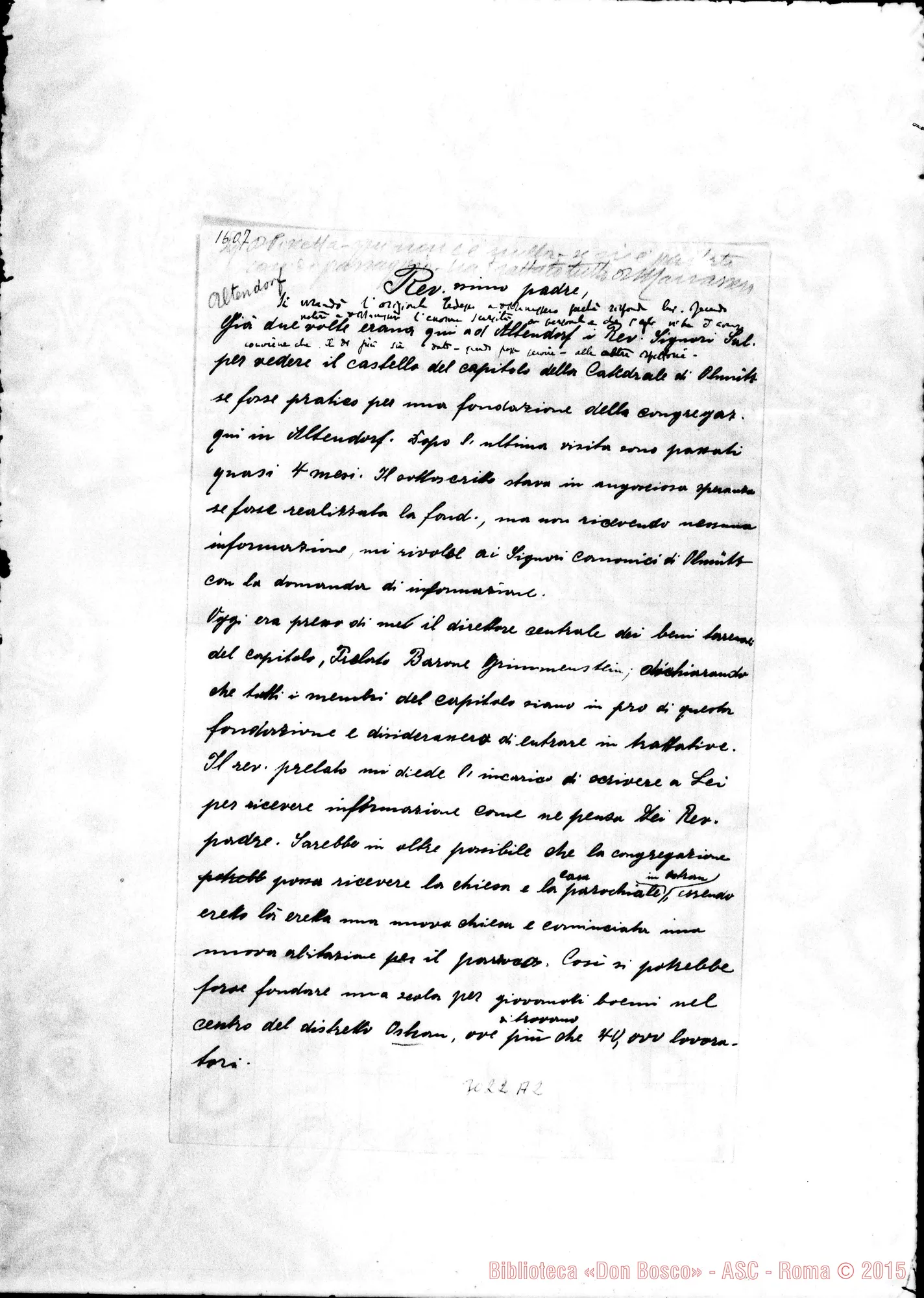 Fotogramma A 2 — C. Cernoch, parroco - Rev.mo Padre, s.d.