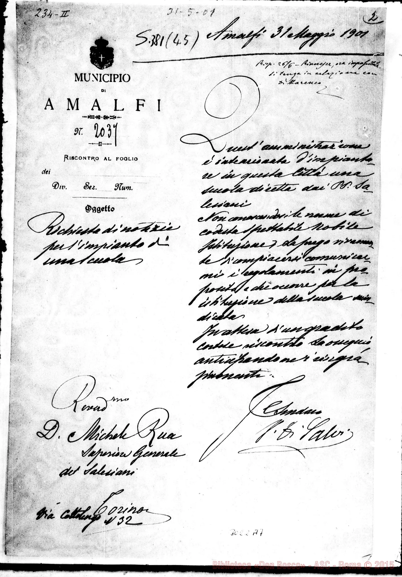 Fotogramma A 7 — Municipio di Amalfi - D. Rua. Amalfi, 31-05-1901