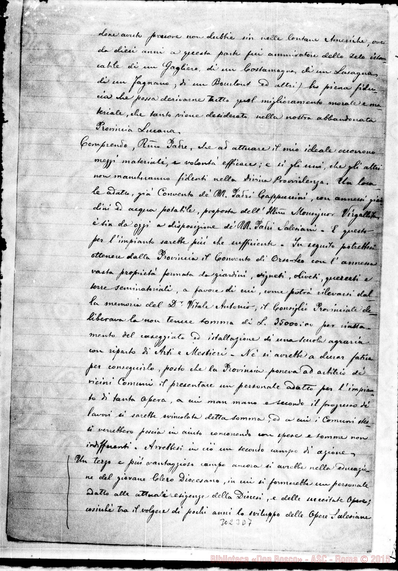 Fotogramma D 7 — Giuseppe can. Celano - D. Rua. Bologna, 23-04-1895. Autogr. Rua