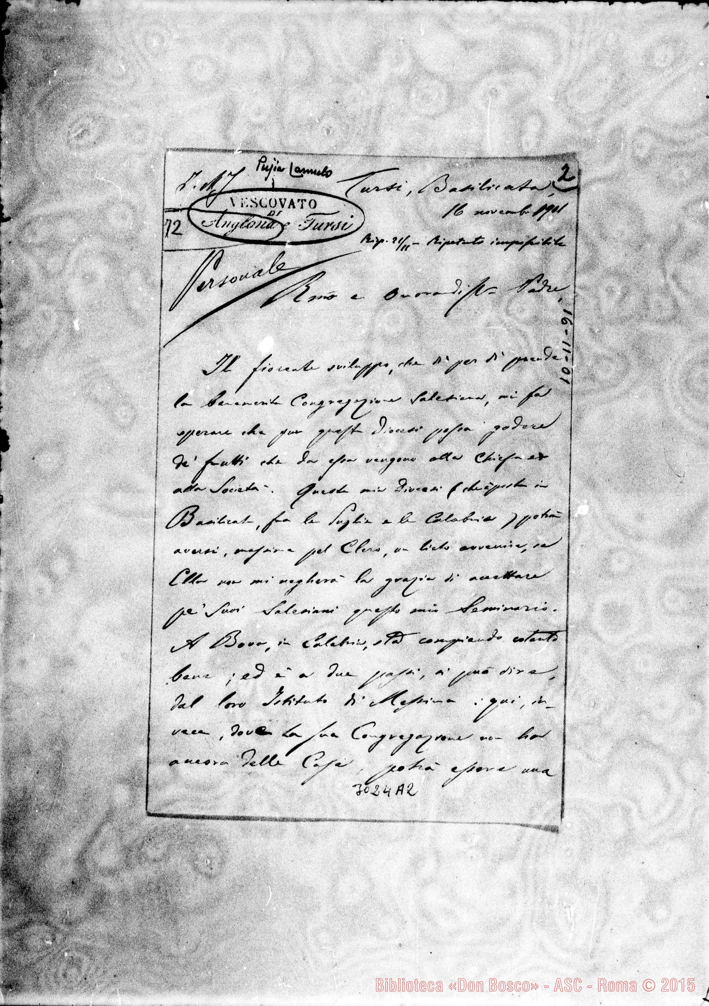 Fotogramma A 2 — Pujia Carmelo, vesc. - D. Rua. Tursi, 16-11-1901