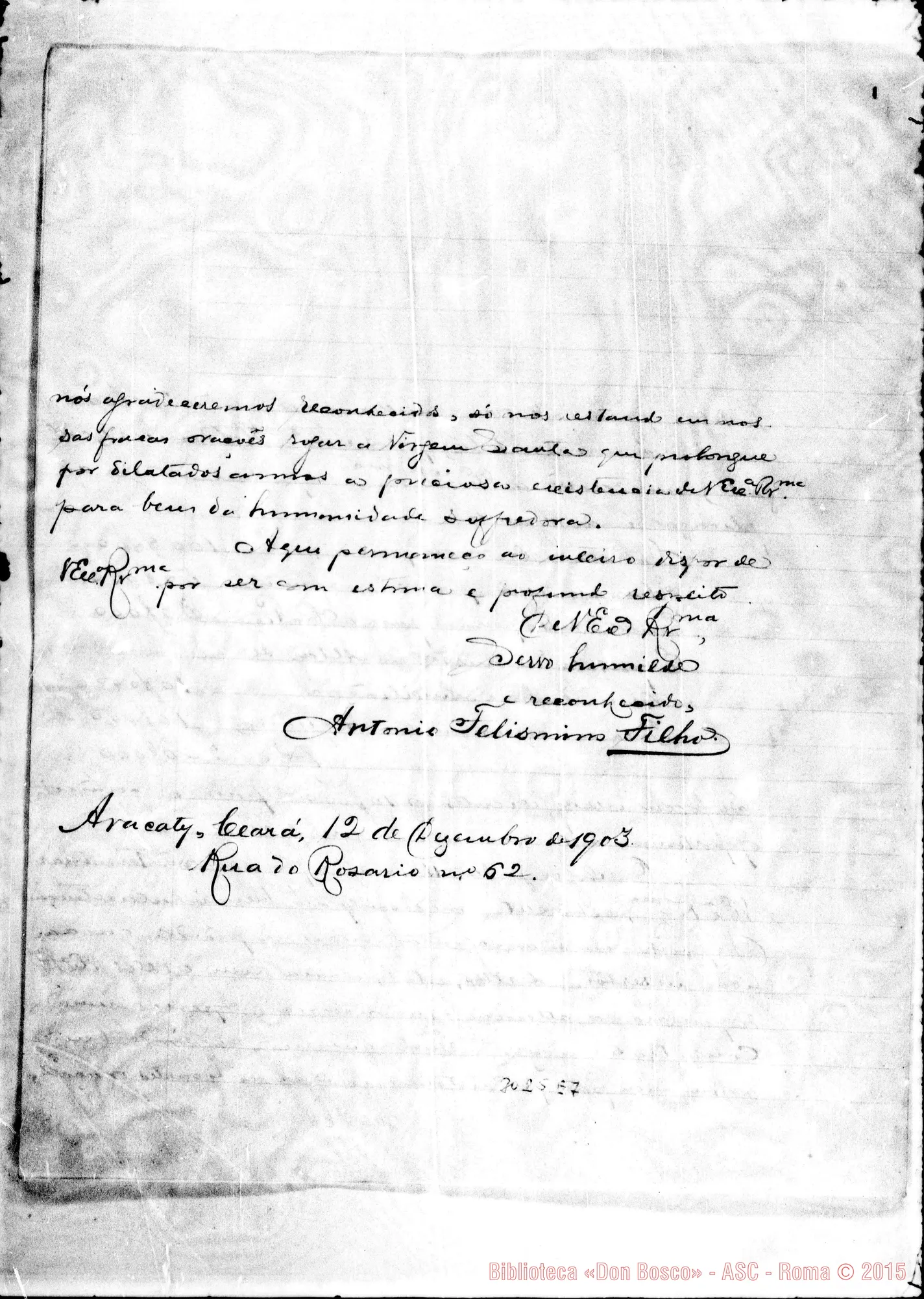 Fotogramma E 7 — Felismino Antonio - D. Rua. Aracaty-Cearà, 12-12-1903