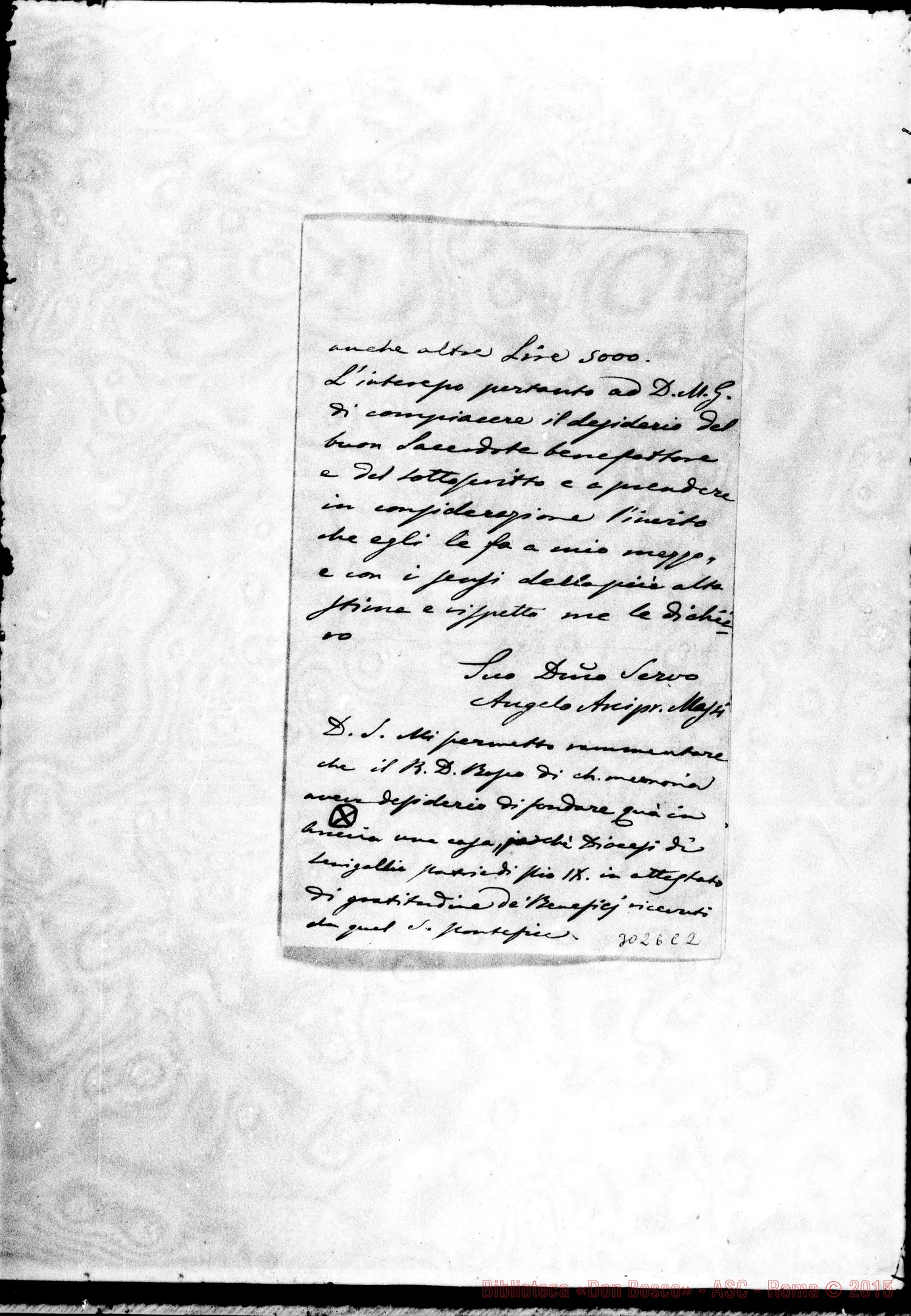 Fotogramma C 2 — Arcevia: Angelo Massi, arciprete - D. Rua. Arcevia, 4-08-1893