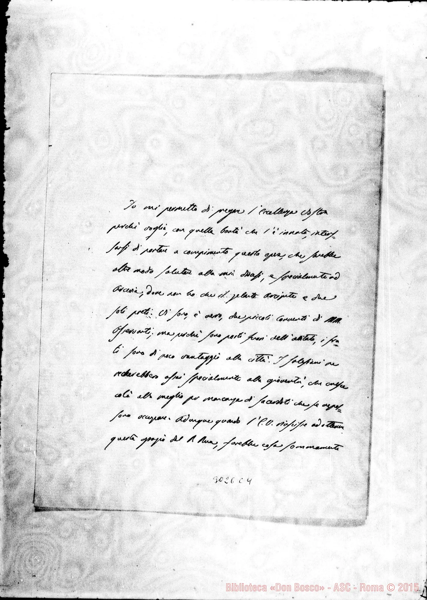 Fotogramma C 4 — Bartoli Ignazio, vesc. di Sinigaglia - Arciv. di Torino. Ago. 1893 Acclusa risposta di Mons. Davide Riccardi, arciv.