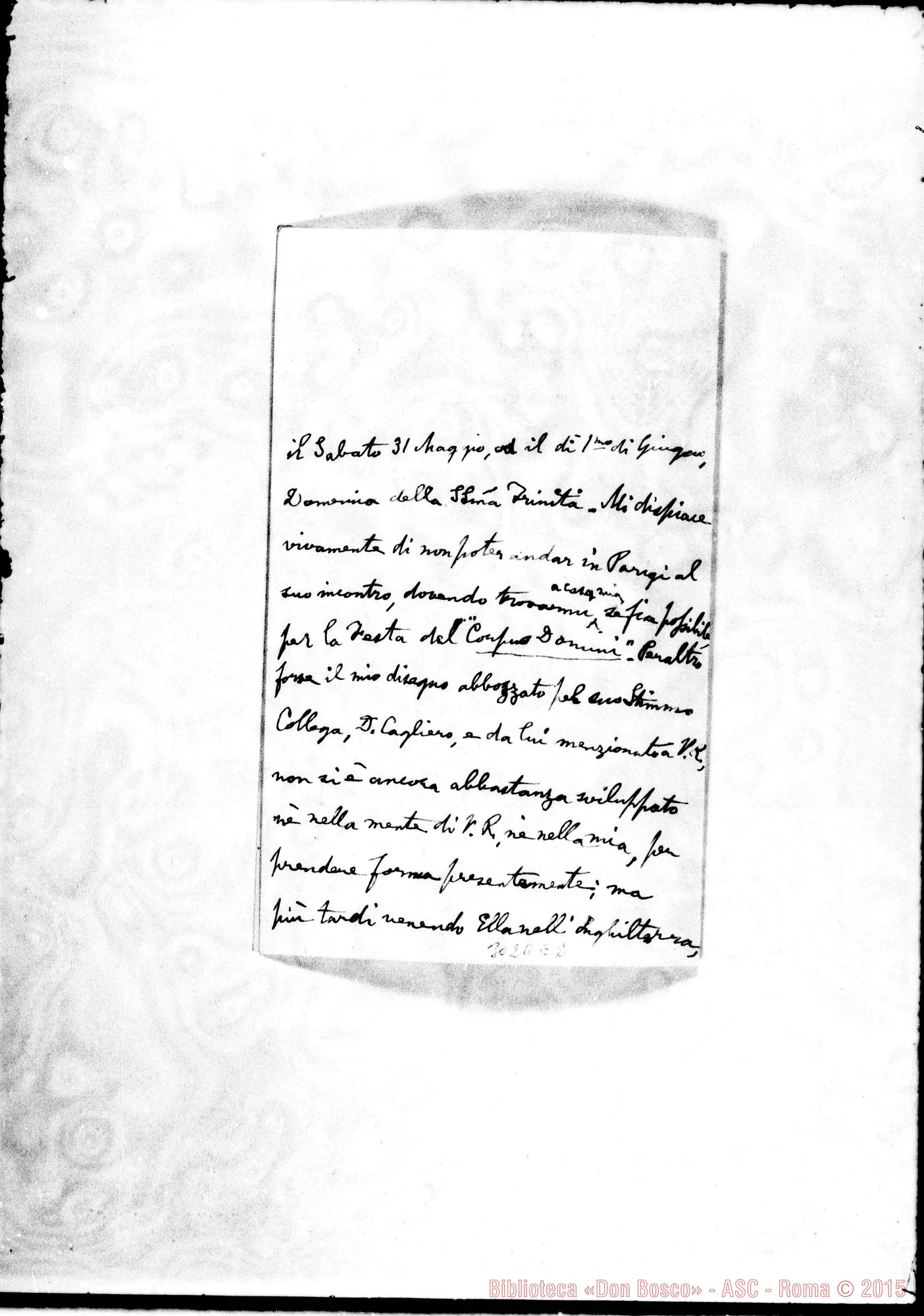 Fotogramma E 2 — Ardagh: Bartolomeo Woodlock, vesc. di Ardagh - D. Rua. Mag. 1890. Autogr. Rua