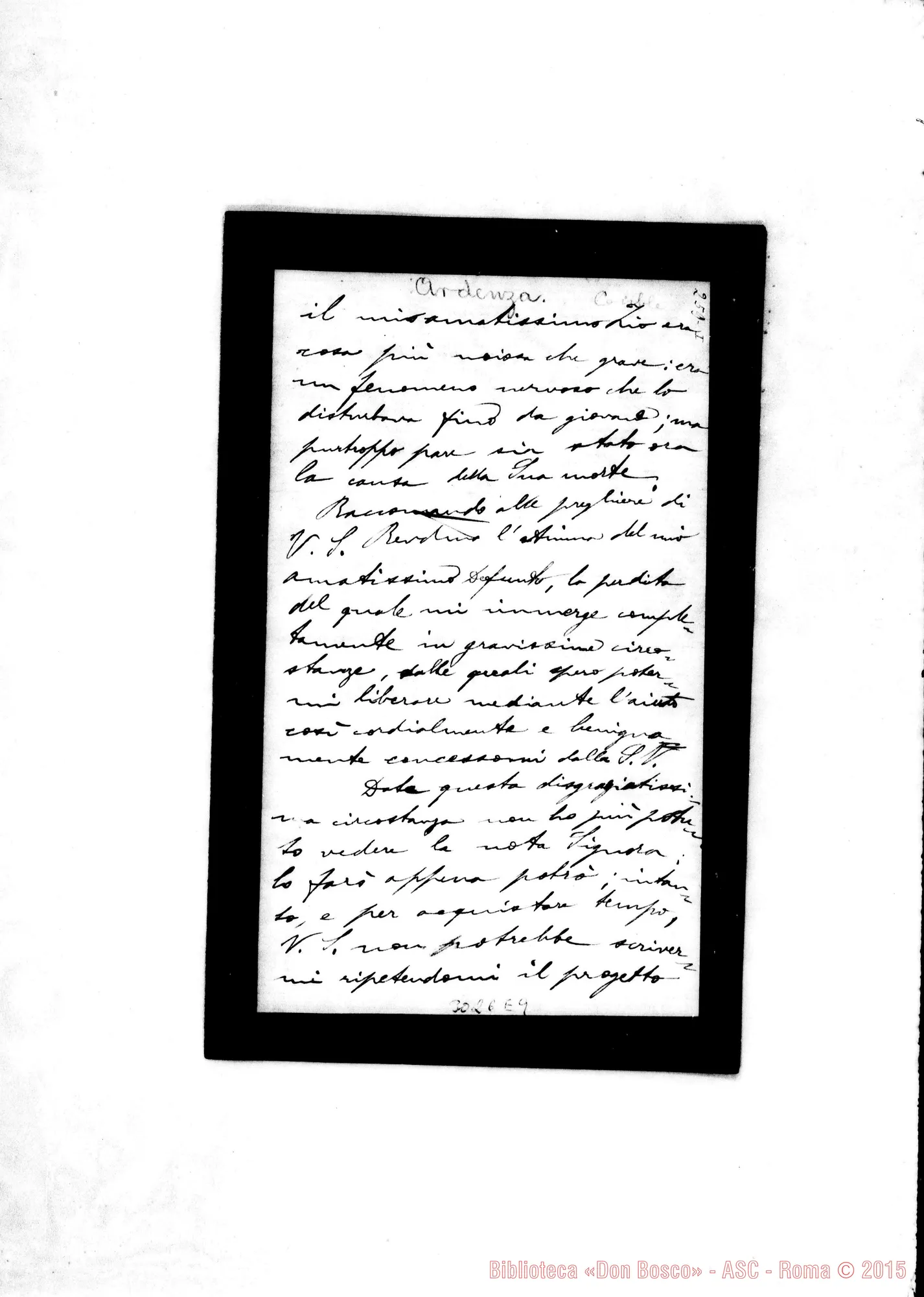Fotogramma E 9 — Ardenza: Riccardo D. Cubbe - D. Rua. Ardenza, 17-11-1908. Autogr. Rua