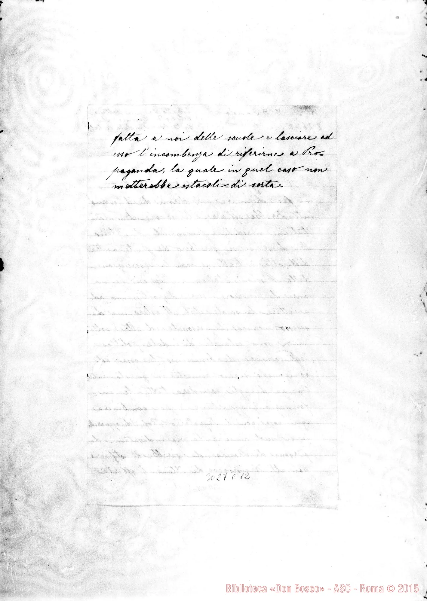 Fotogramma E 12 — Estratto di una lettera di D. Marenco A D. Rua. Autogr. di Balestra