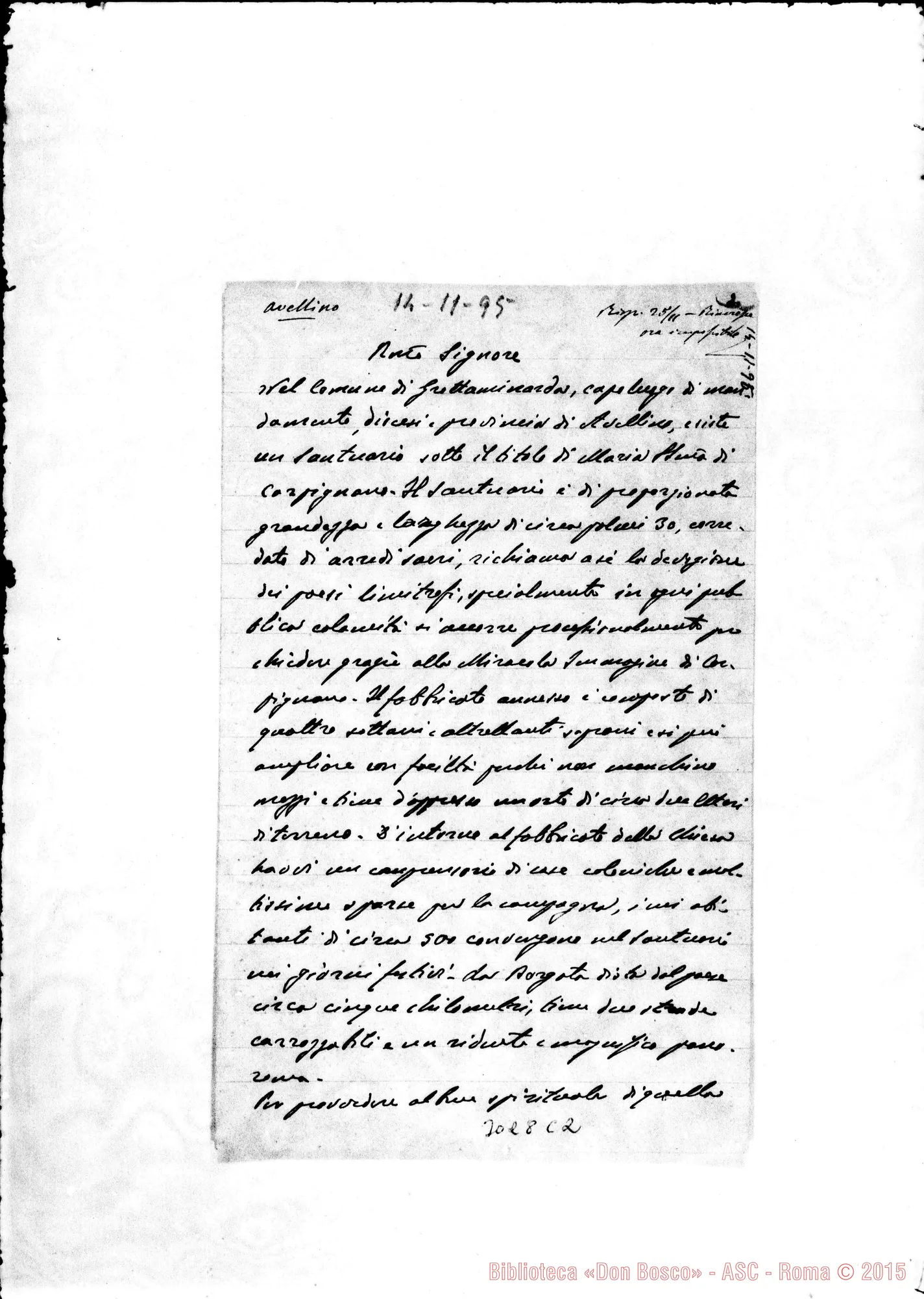 Fotogramma C 2 — Gallo Francesco, vesc. di Avellino - rev.do Signore. Nov.1895
