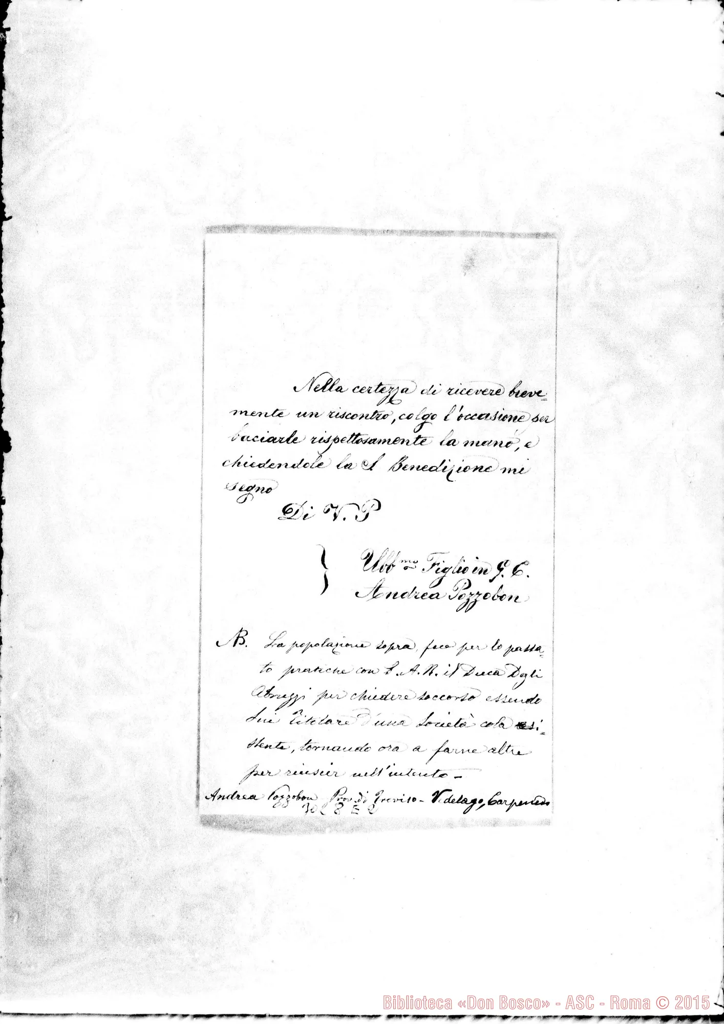 Fotogramma E 2 — Azzoio Grande: Pozzobon Andrea - D. Rua. S. Andrea, 2-09-1905