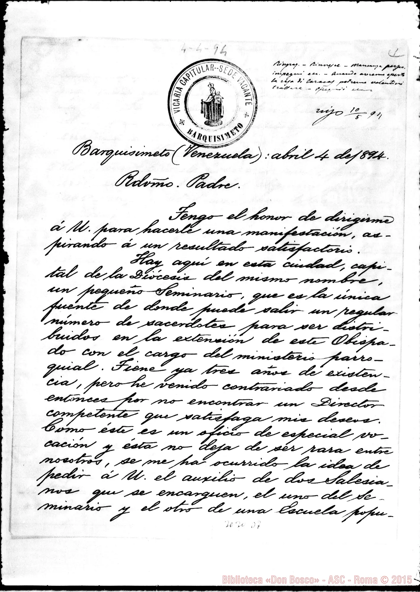 Fotogramma D 7 — Barquisimeto: Juan Pablo Wohnsiedler - D. Rua. Barquisimeto, 4-04-1894