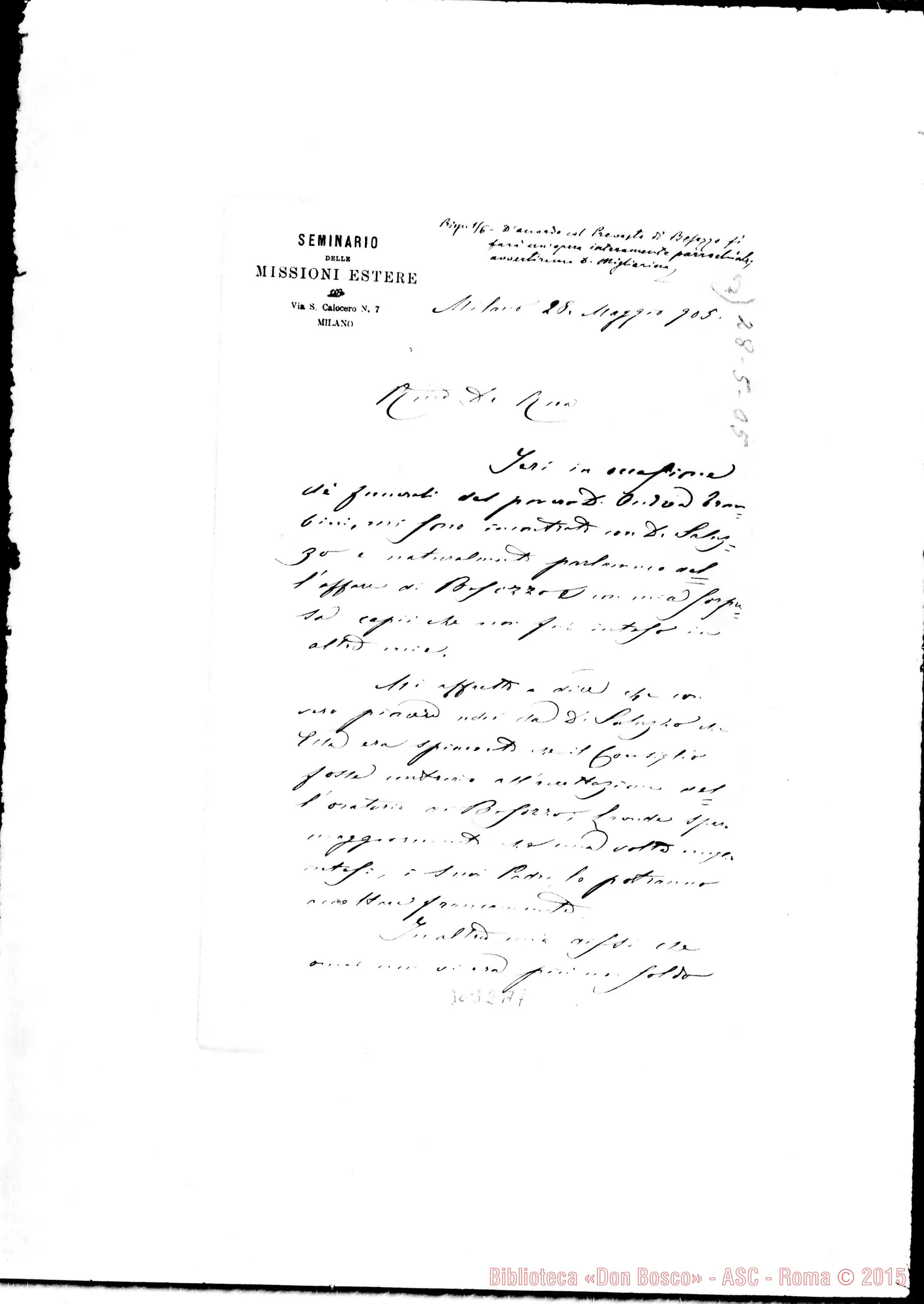 Fotogramma A 7 — 7.. Sac. Filippo R. - D. Rua. Milano, 28-05-1905