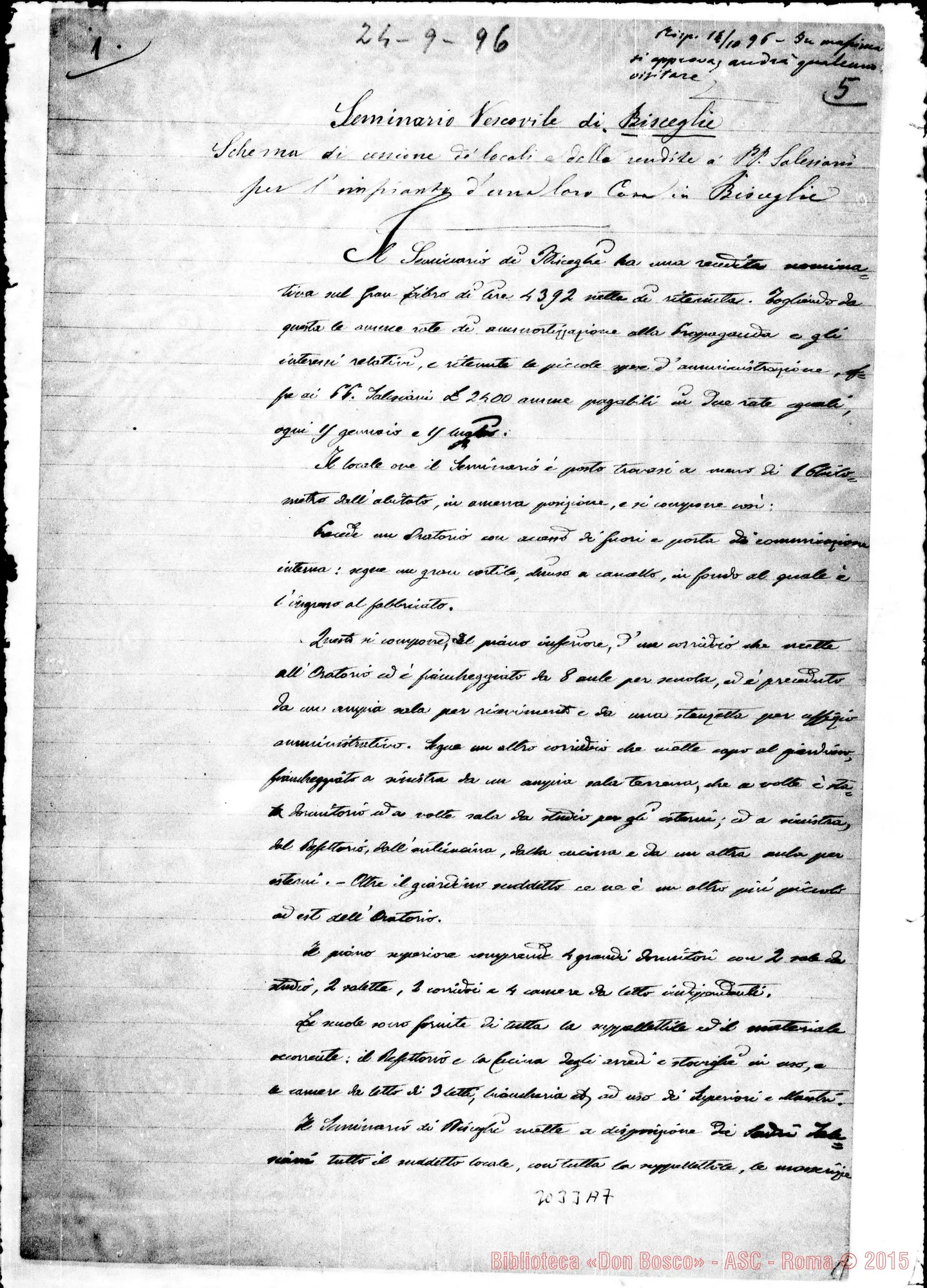 Fotogramma A 7 — Marinangeli Domenico, arciv.: Schema di cessione…