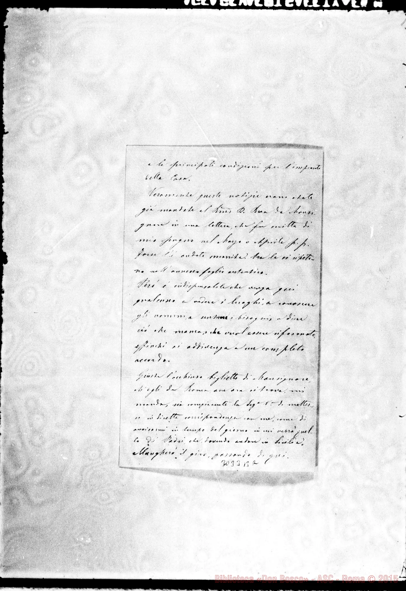 Fotogramma B 2 — Mauro Terlizzi, can. - Riverito Signore. Bisceglie, 2-10-1896