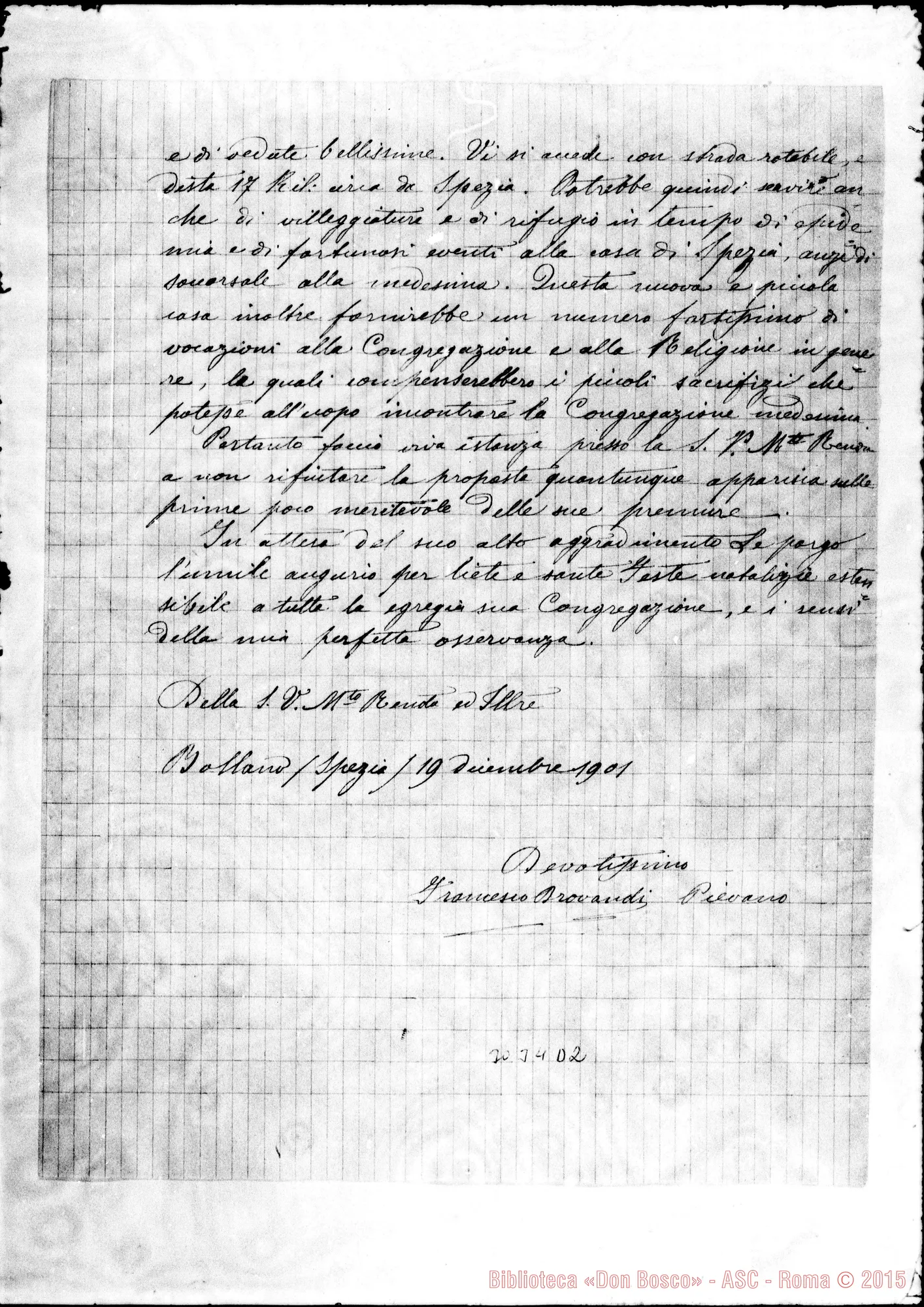 Fotogramma D 2 — Francesco Brovandi Piovano - D. Rua. Boiano, 19-12-1901