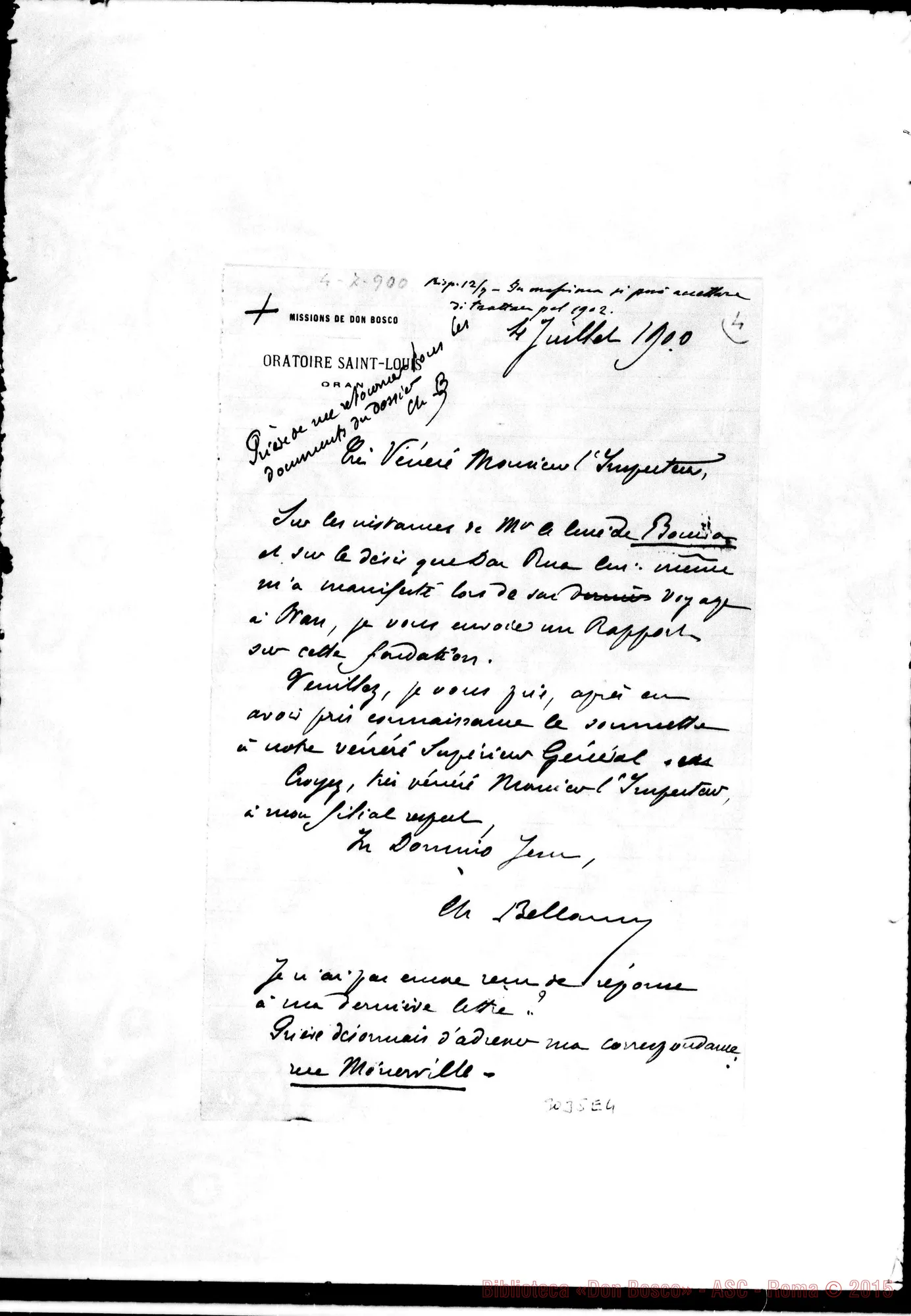 Fotogramma E 4 — Ch. Bellamy - Inspecteur. Oran, 4-07-1900