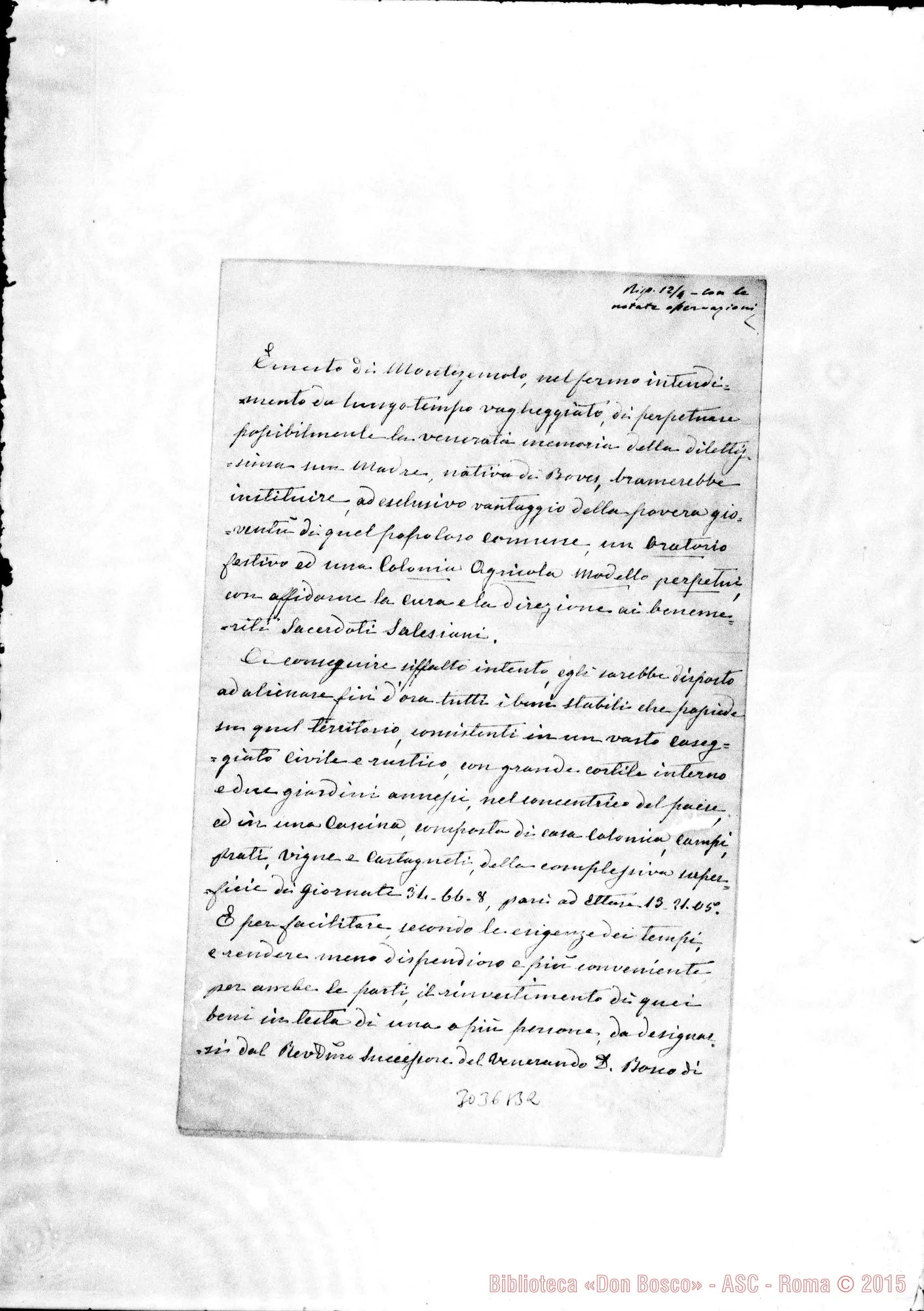Fotogramma B 2 — Note di schiarimento