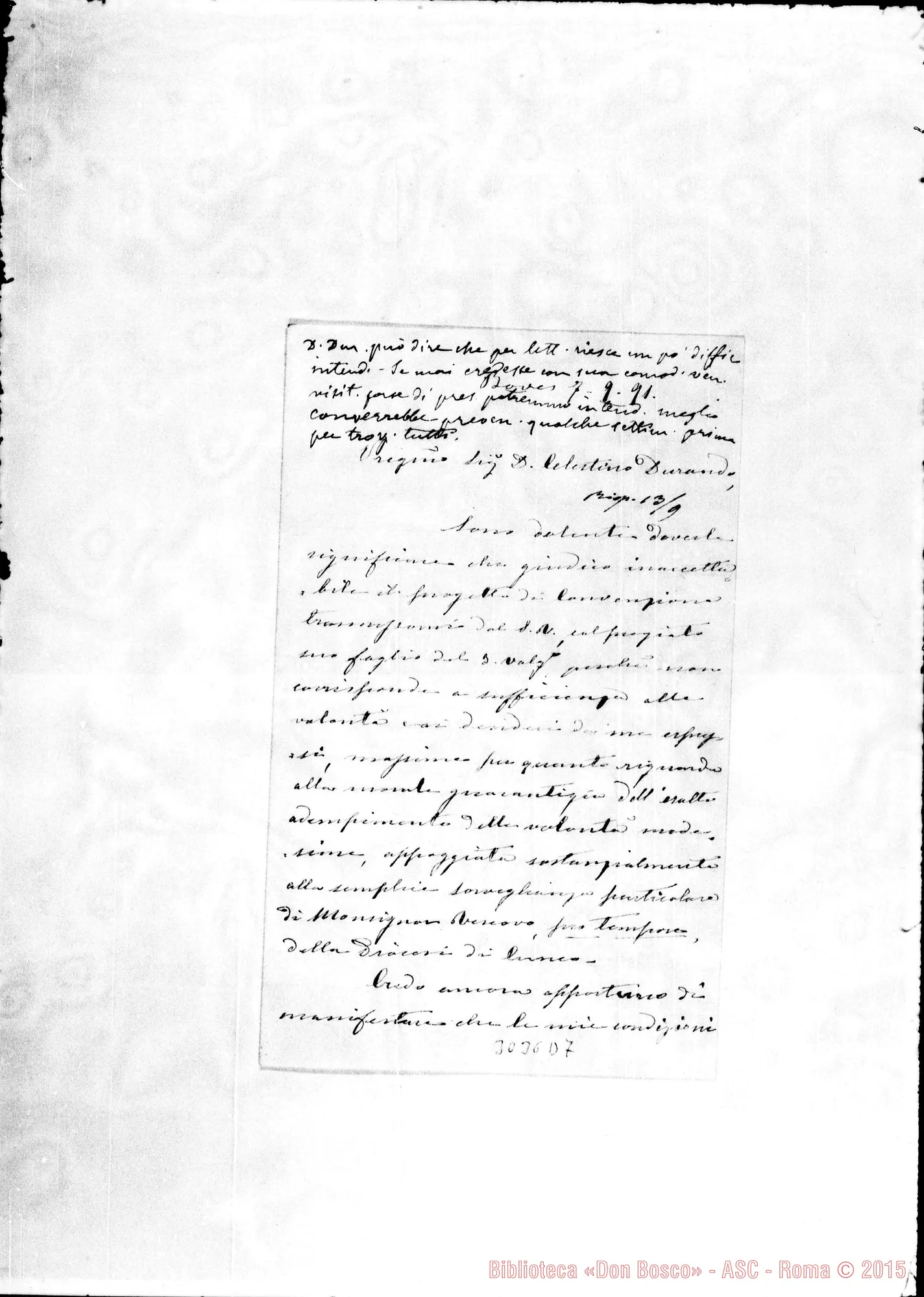 Fotogramma D 7 — E. Montezemolo - D. Durando. Boves, 7-09-1891. Autogr. Rua