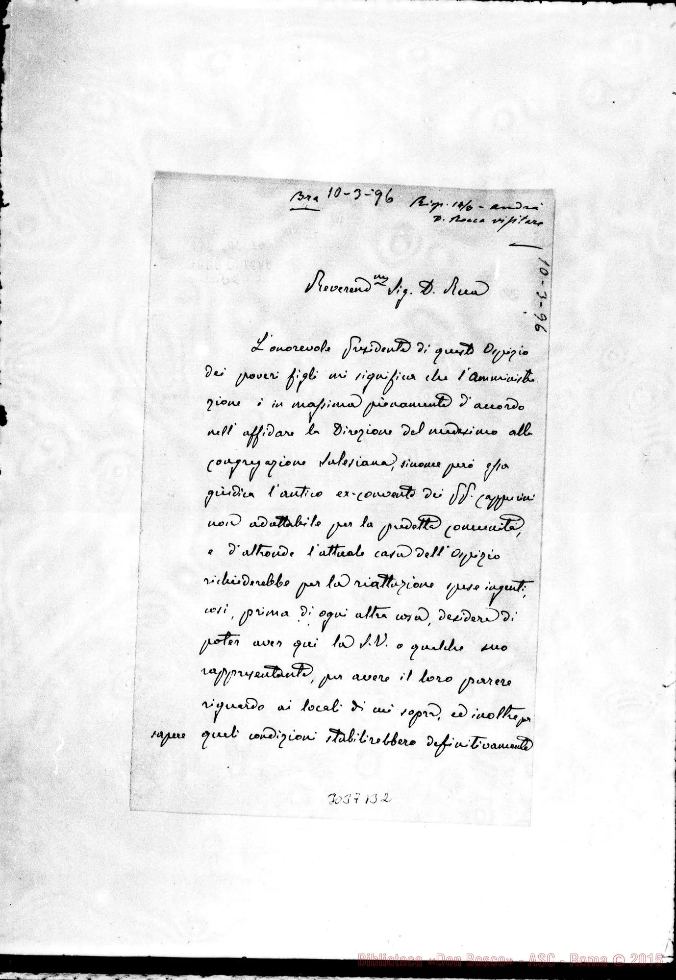 Fotogramma B 2 — Andrea Fiore, vesc. di Cuneo - D. Rua. Bra, 10-03-1896