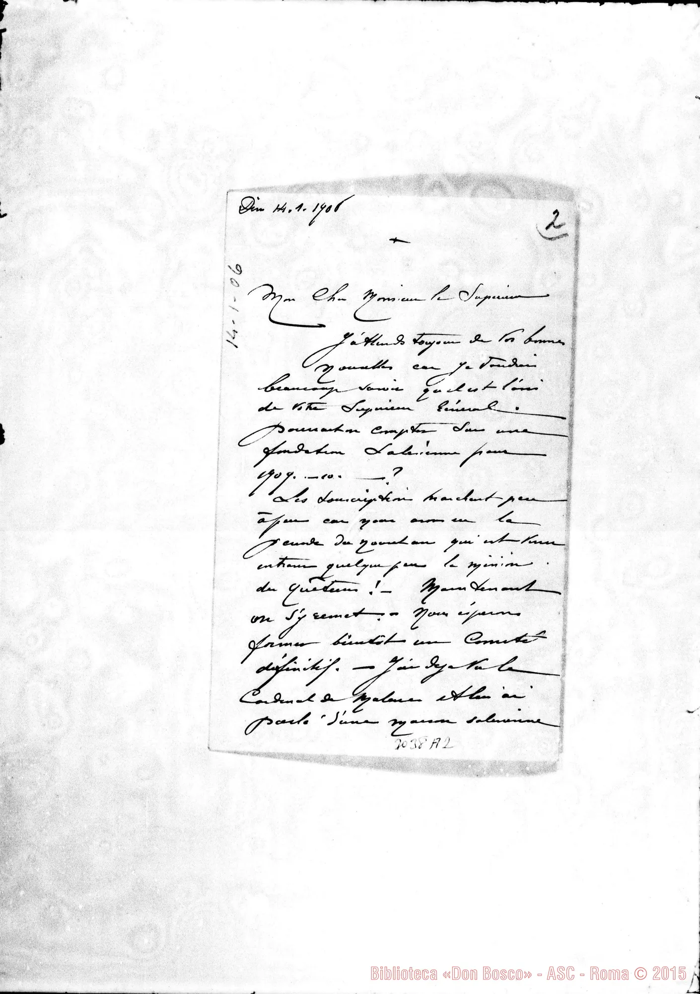 Fotogramma A 2 — Winckelmann - Monsieur le Supérieur, il 14-01-1906