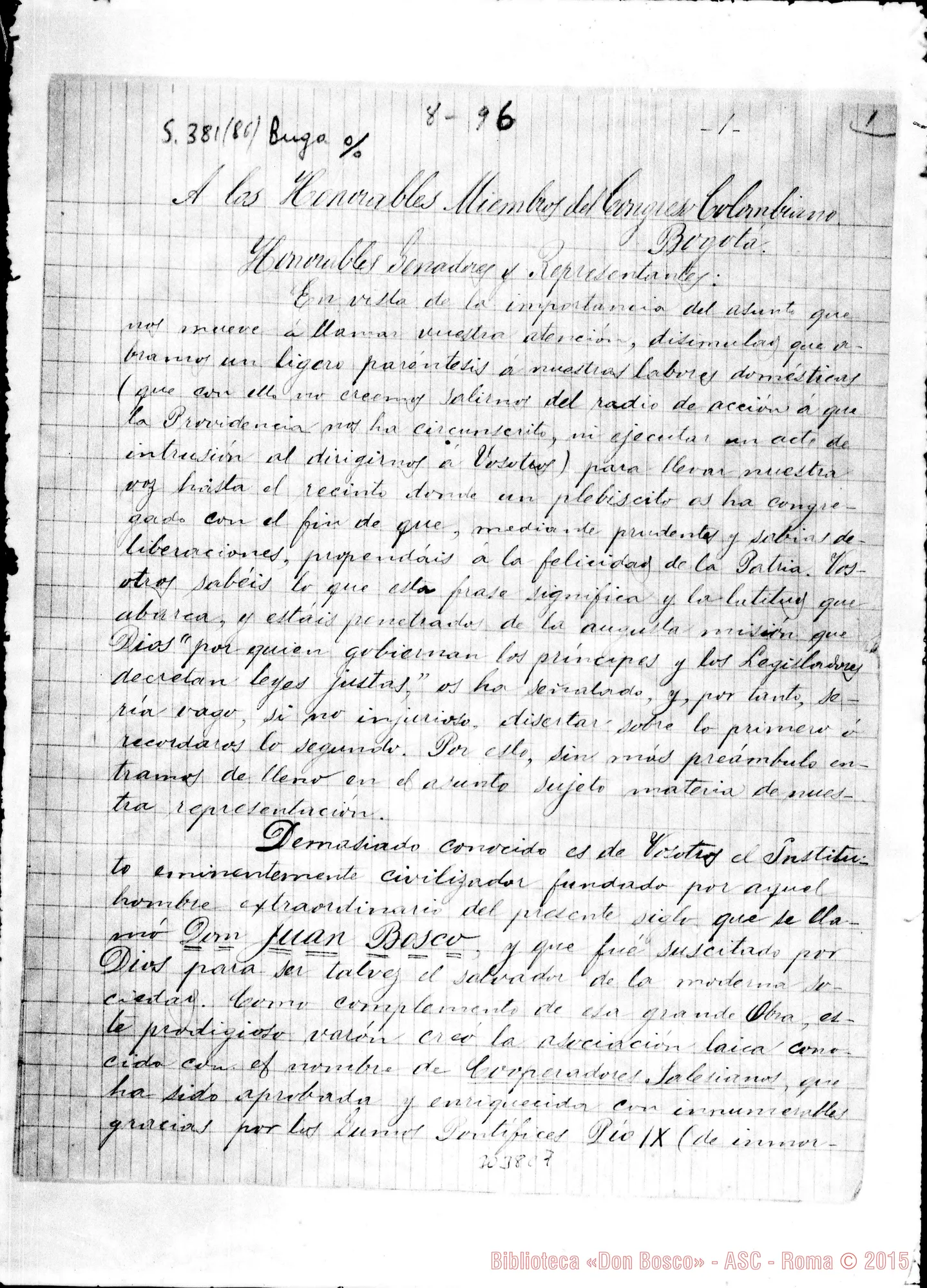 Fotogramma C 7 — Buga: Maria Josega Gálev de Concha - Congreso de Bogotá. 1896
