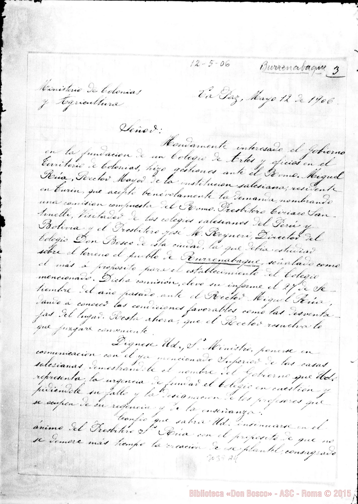 Fotogramma A 4 — M.V. Ballivián - Señor. La Paz, 12-05-1906