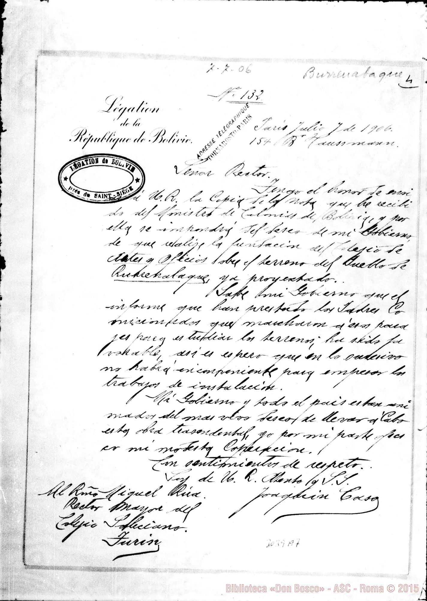 Fotogramma A 7 — Joaquín Caso-Rector. Paris, 7-07-1906