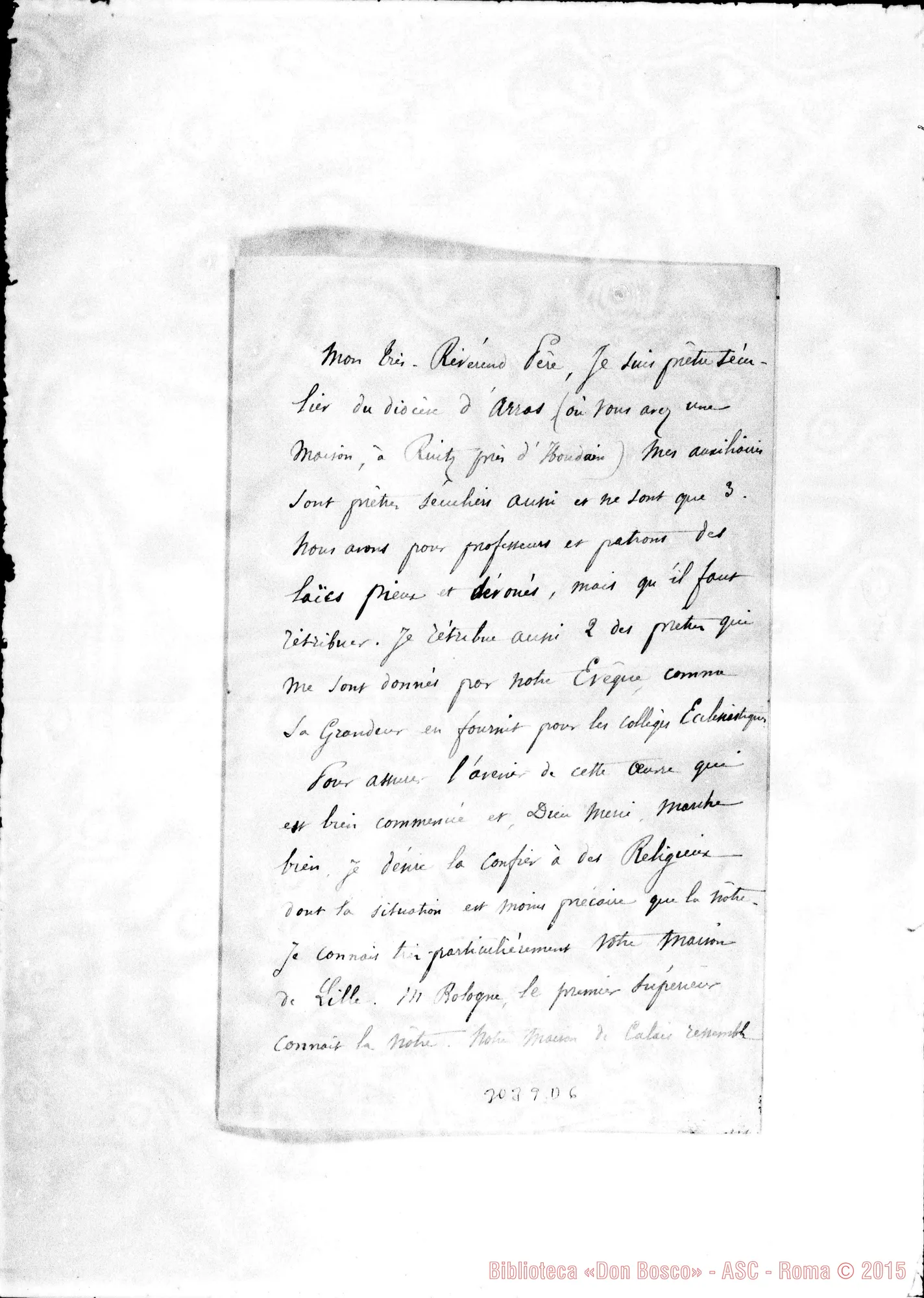 Fotogramma D 6 — Calais: Boudringhin - Révérend Père. Calais, 15-02-1894. Autogr. Rua