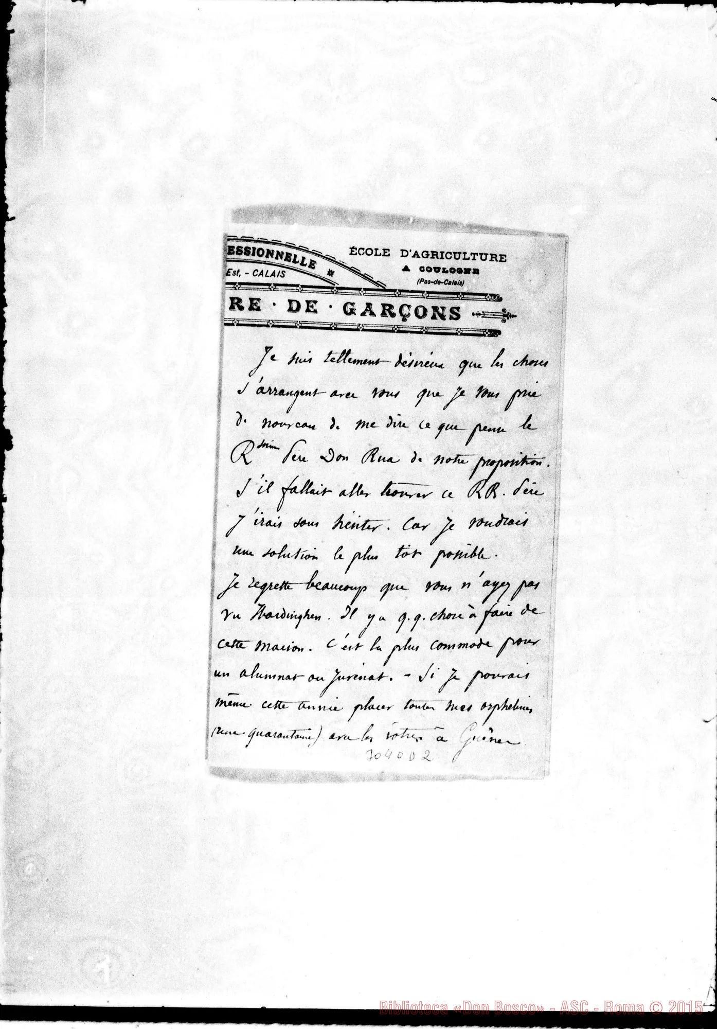 Fotogramma D 2 — Boudringhin, prêtre - Vénéré Confrère. Dohem, 26-06-1897
