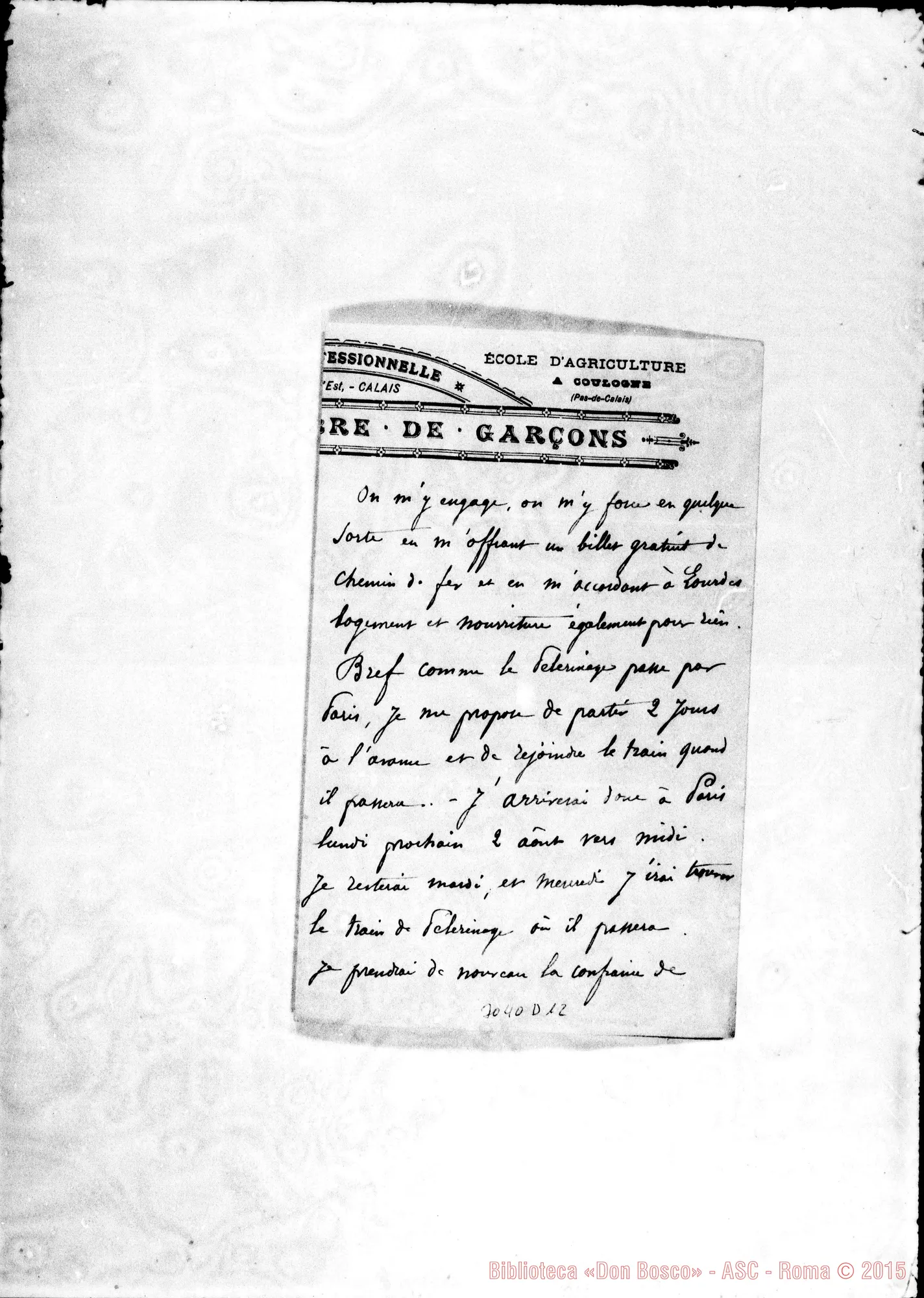 Fotogramma D 12 — Boudringhin, prêtre - Monsieur Ronchail. Hardingen, 26-07-1897