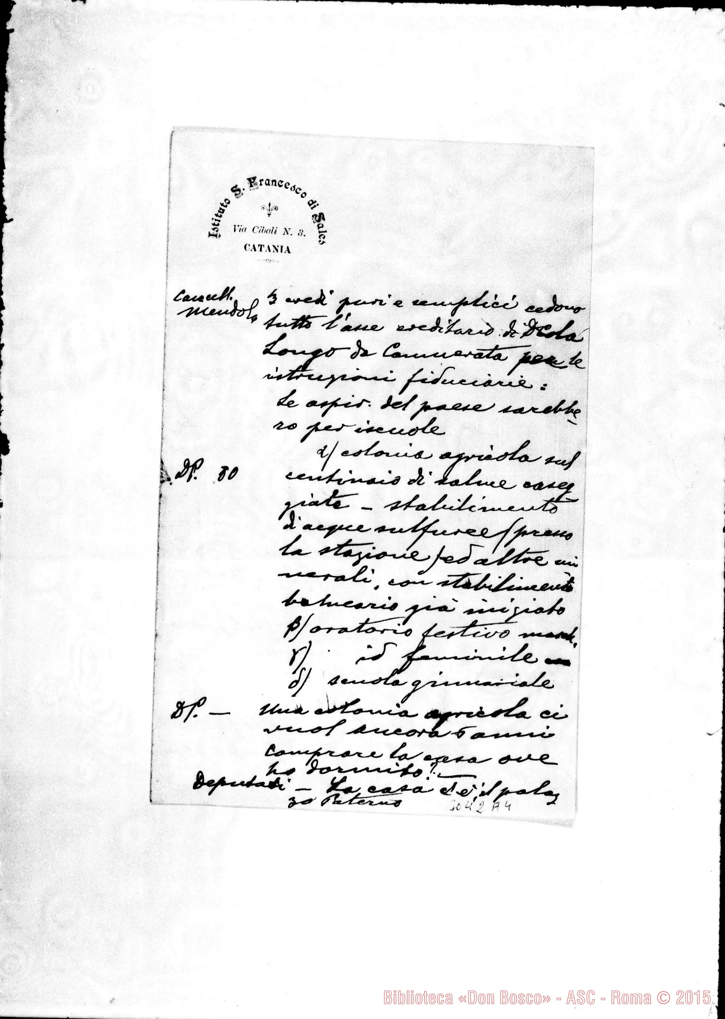 Fotogramma A 4 — Minuta di testamento