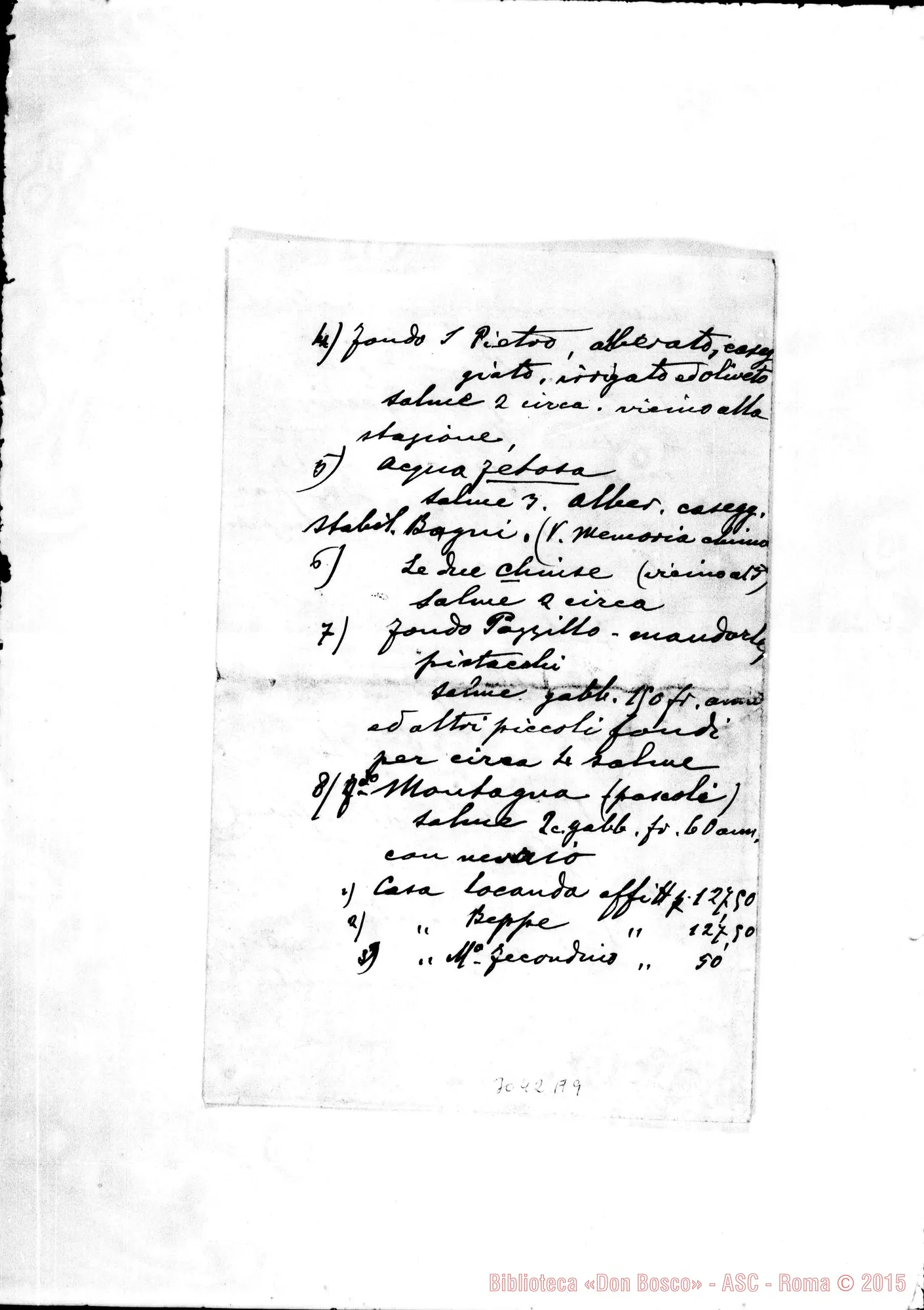 Fotogramma A 9 — Minuta di testamento