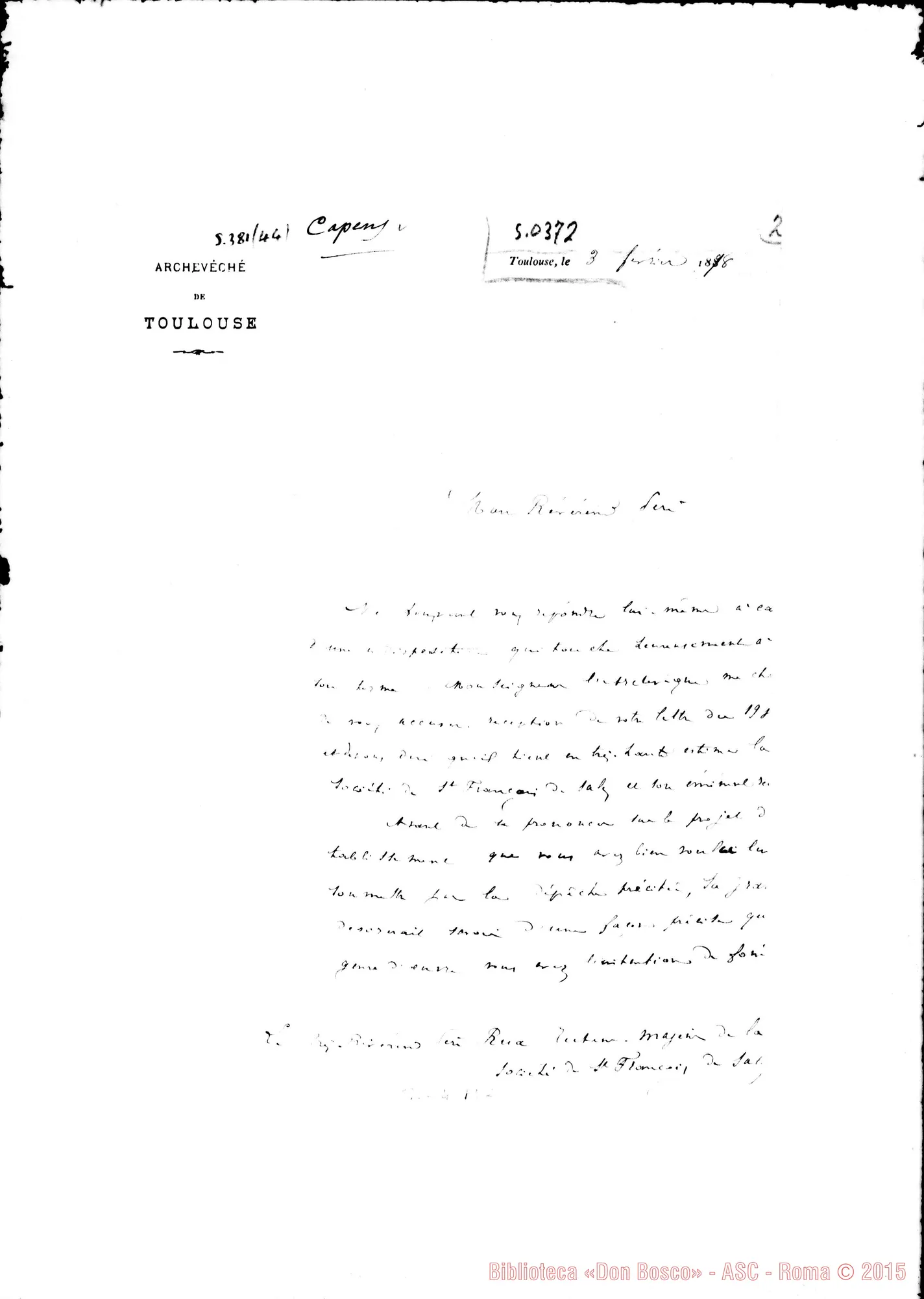 Fotogramma B 2 — P. Andrieu, vie. gen. - D. Rua. Toulouse, 3-02-1898