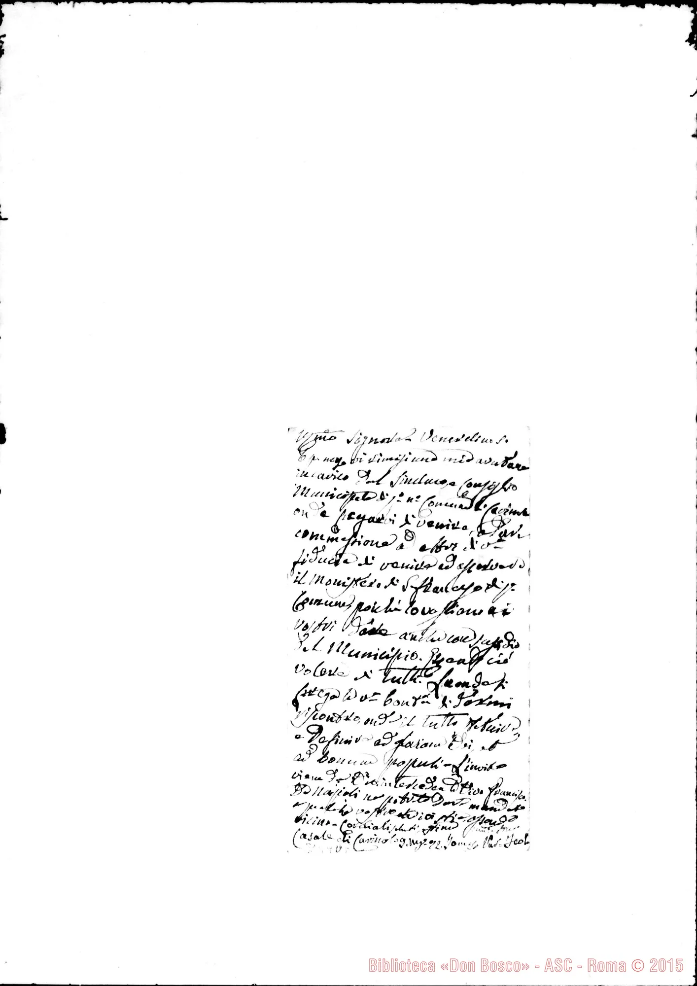 Fotogramma D 7 — Carinola: Tomaso, parroco - D. Rua. Casale di Cavinola, 8-05-1892