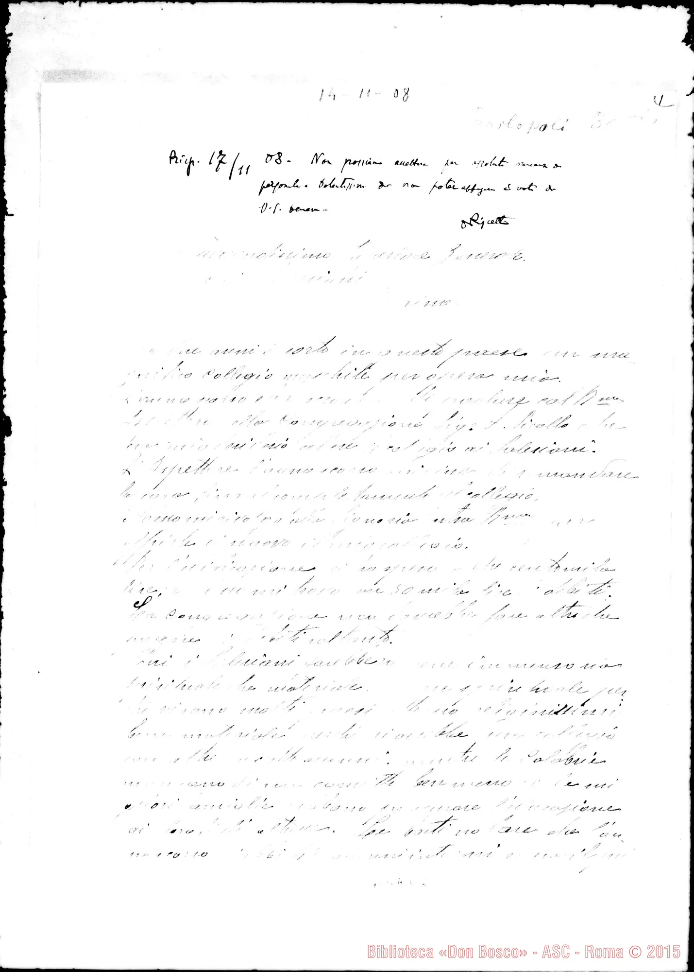 Fotogramma E 2 — Carlopoli: Cesare Talarico, sac. - D. Rua. Carlopoli, 14-11-1908