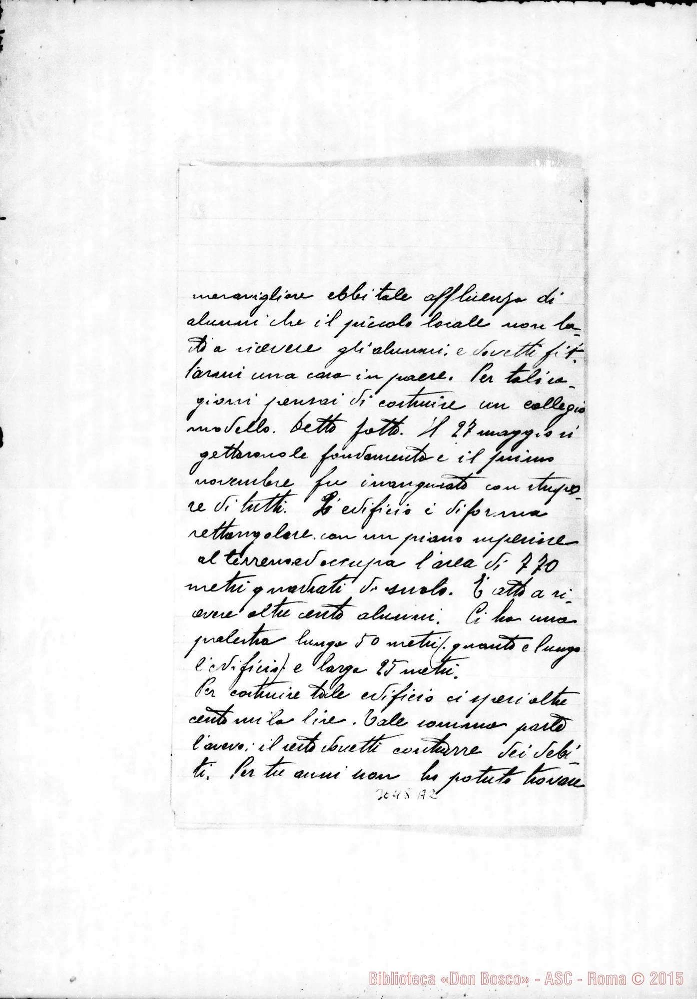 Fotogramma A 2 — Talarico D. Cesare - Rev.mo Superiore. Carlopoli, 9-05-1911