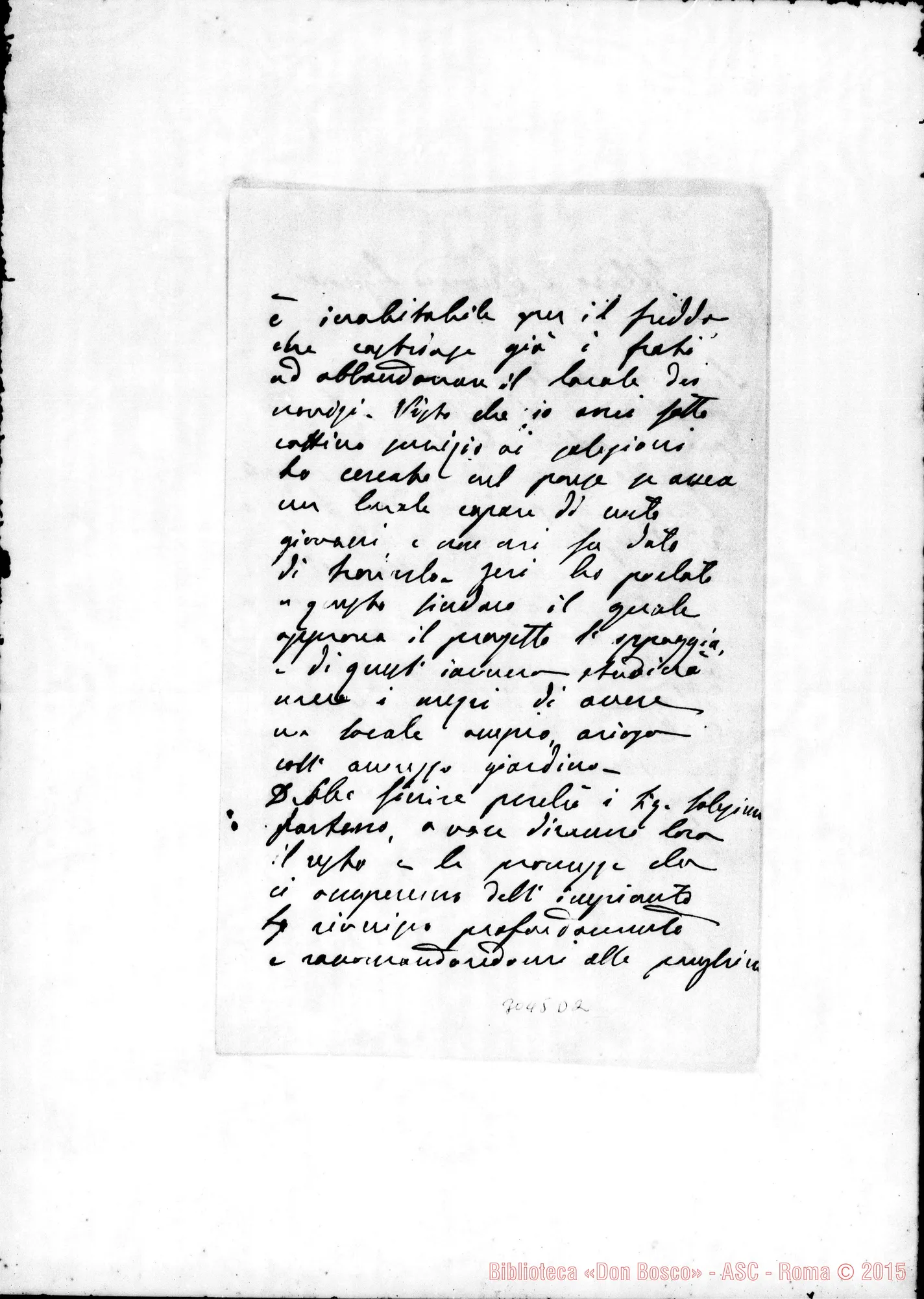 Fotogramma D 2 — Provea D. Filippo - Rev.mo Signore. Carrù, 10-10-1892