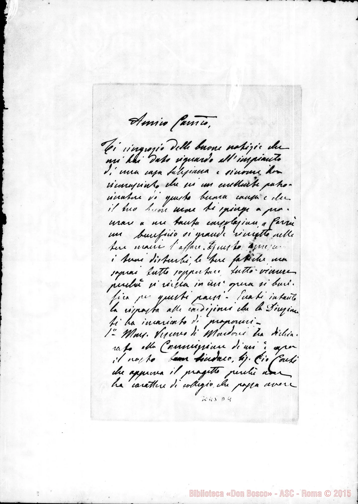 Fotogramma D 4 — Provea D. Filippo - Rev.mo Signore, s.d.